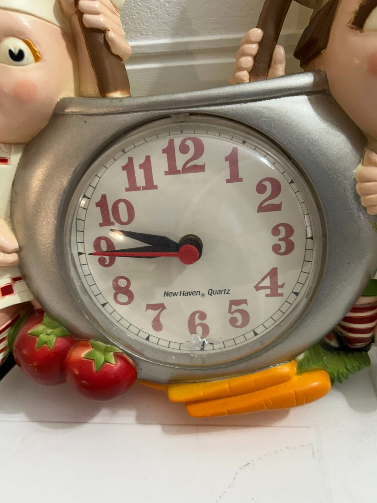 Vintage Campbell Soup Kids Chef Hanging Quartz Battery Operated Clock