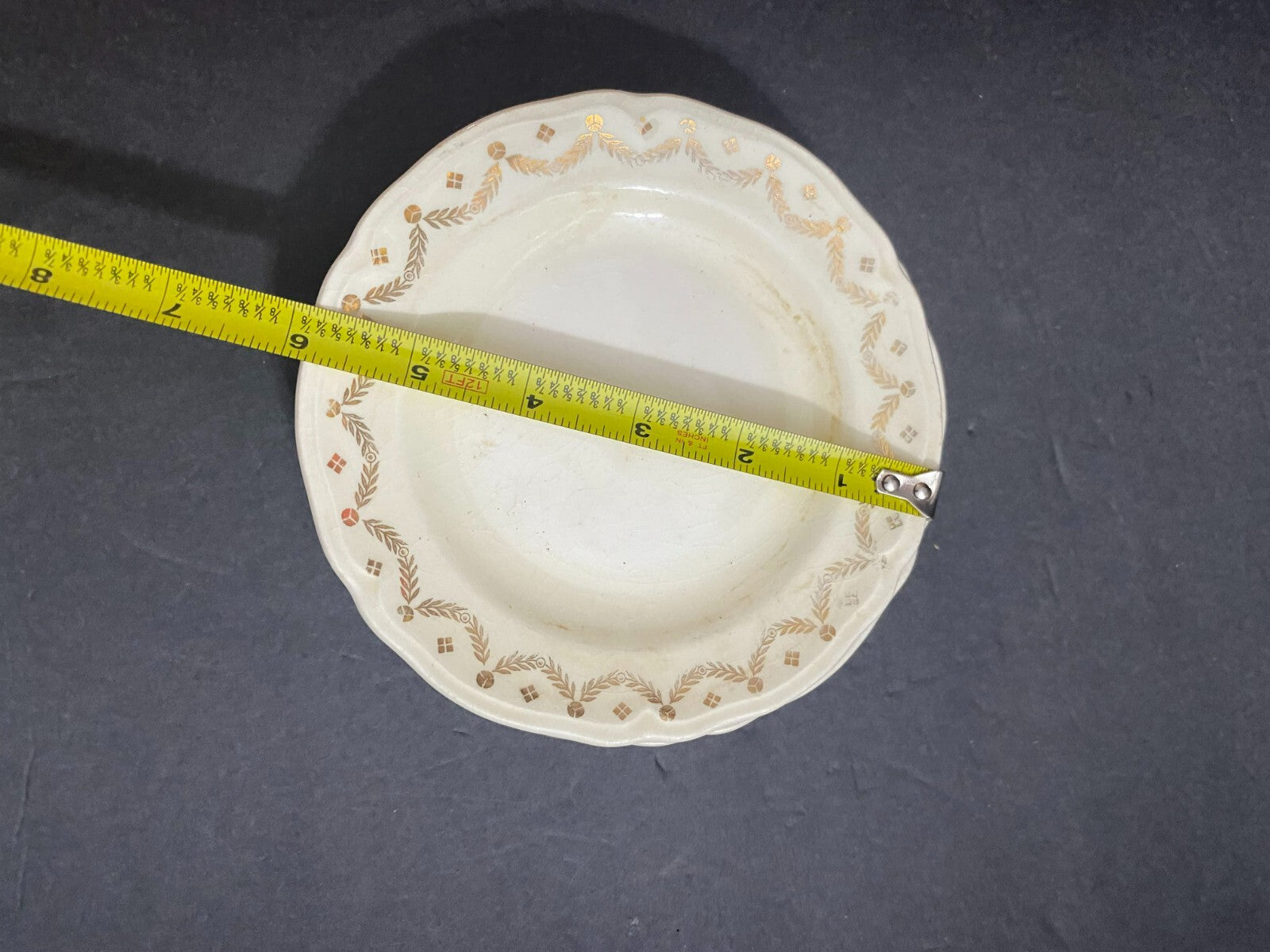 Edwin M Knowles White Semi Vitreous Round Shaped Bread/Dessert Plates