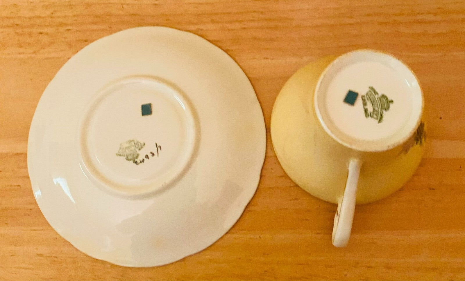 Vintage Aynsley Bone China Blue Bell Time Woodland Tea Cup And Saucer