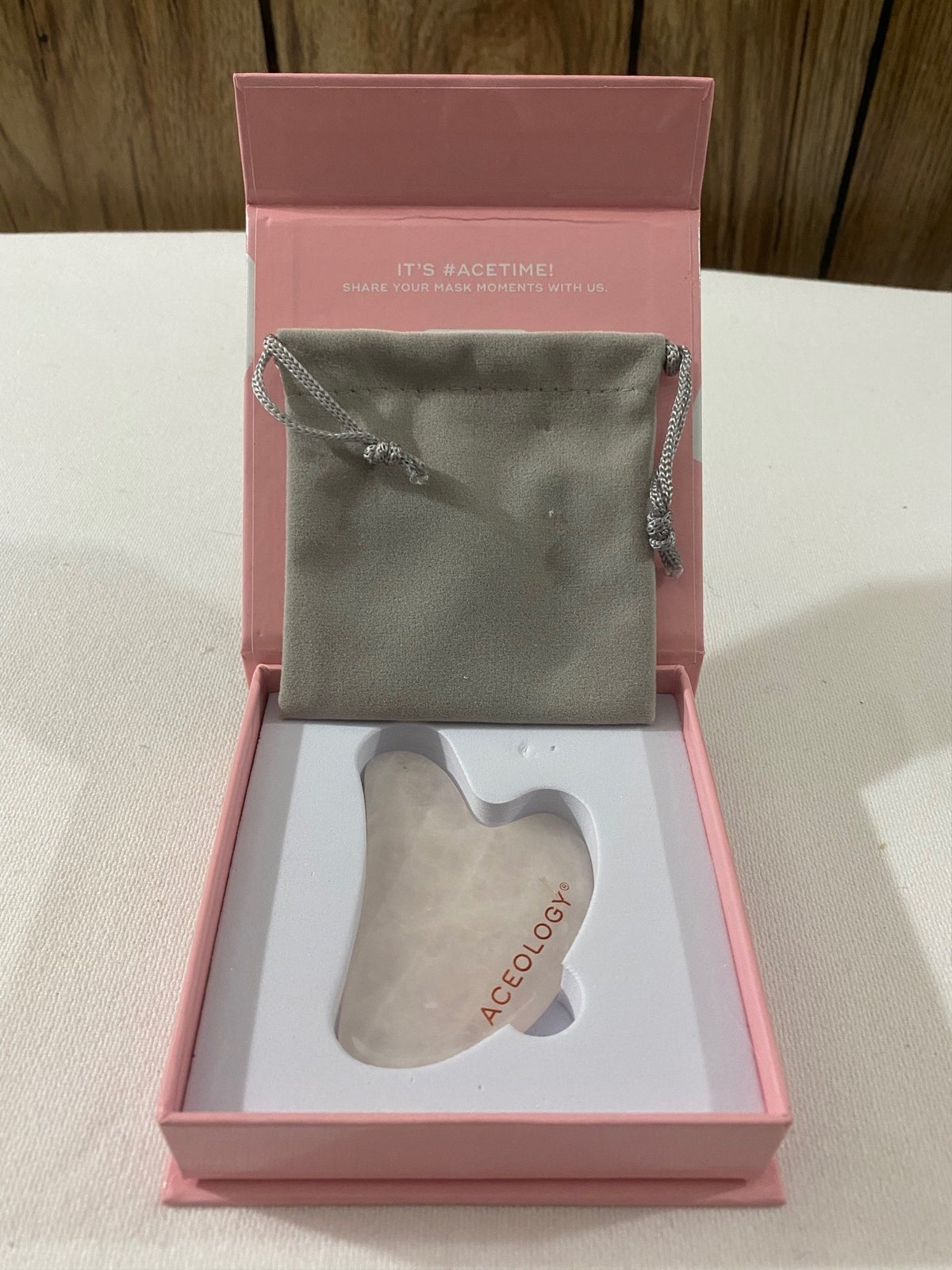 Aceology Rose Quartz Gus Sha Facial Massager