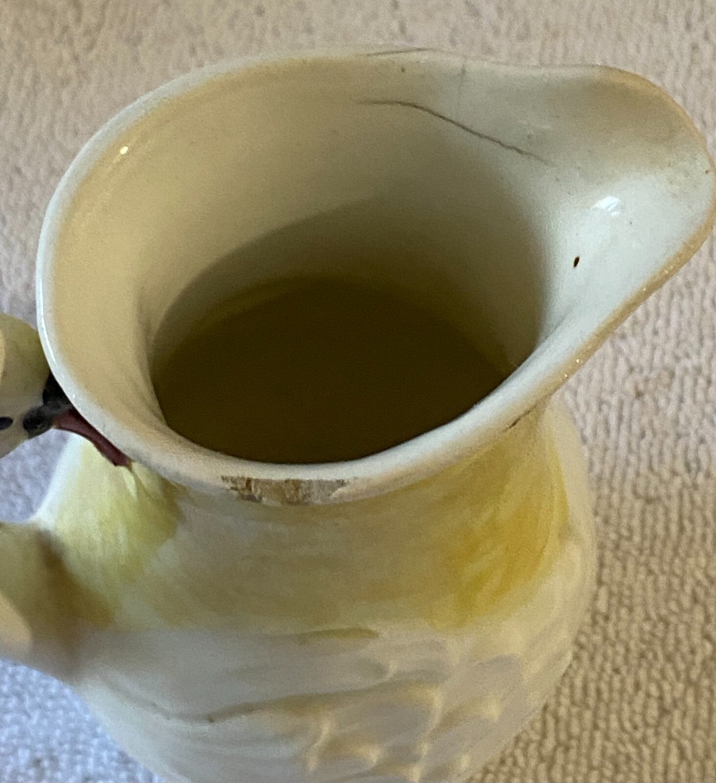 Antique Czech Lusterware Swan Serveware Pitcher Creamer Red Dime