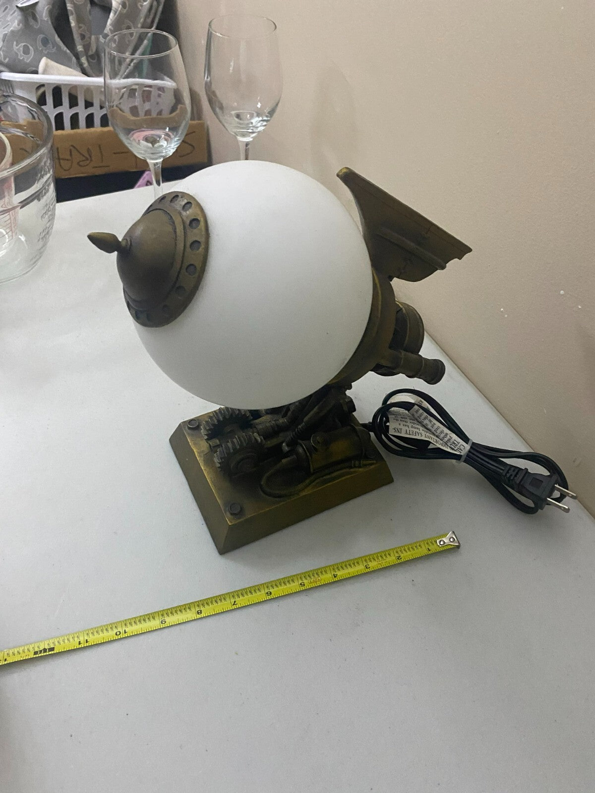 Steampunk Airship Illuminated Display Tabletop Lamp 11”