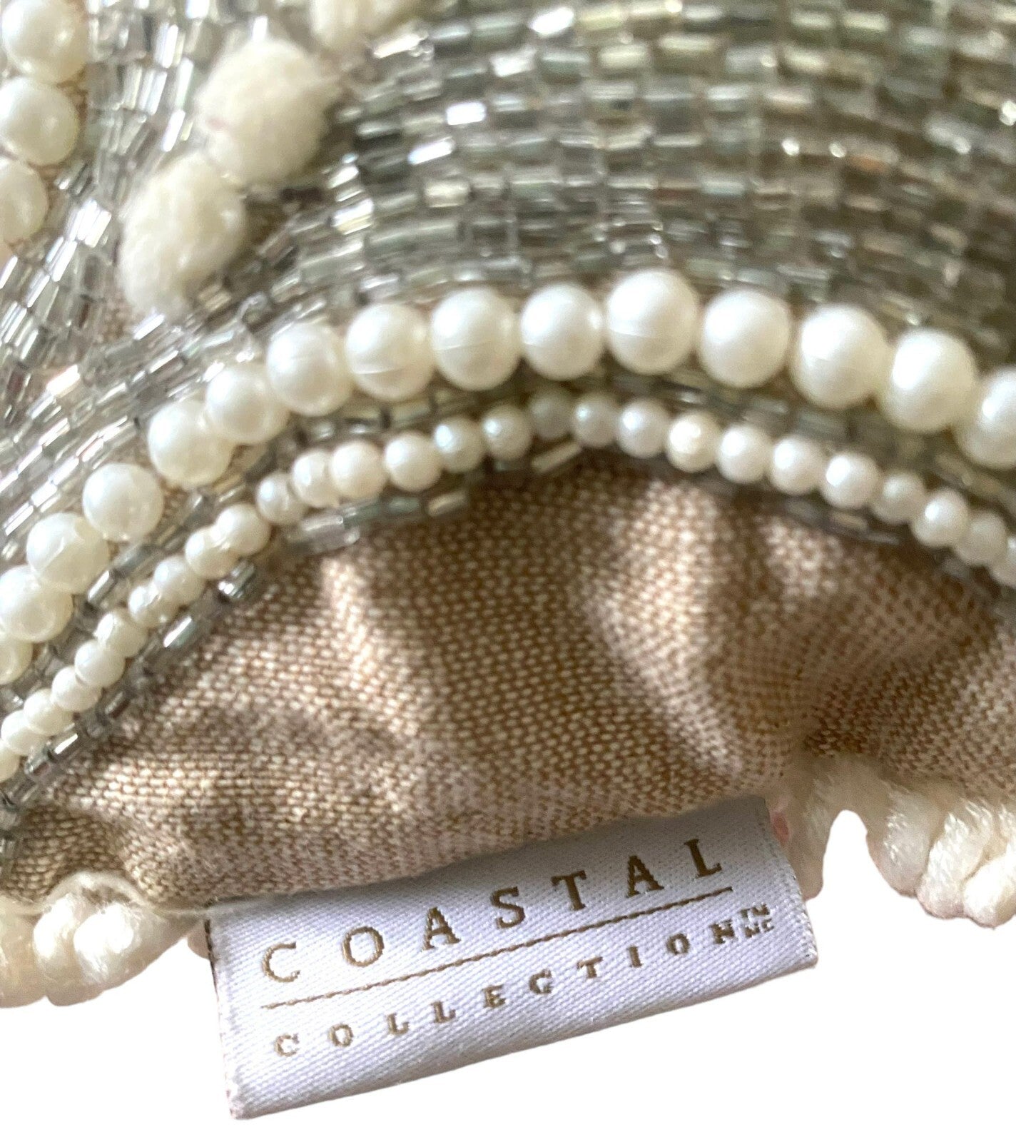 Set of 3 Coastal Collection Starfish Pearl Beaded Square Shape Pillows