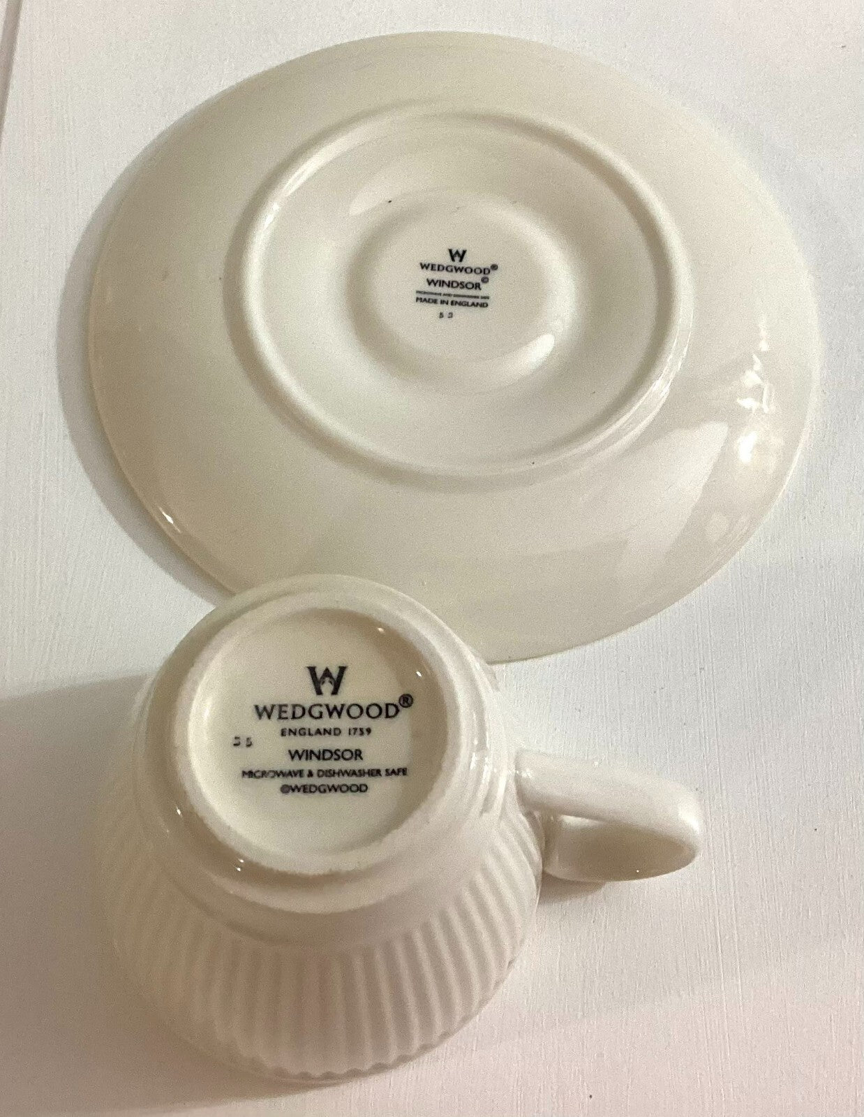 Wedgwood Windsor Cream Color Tea Cup & Saucer