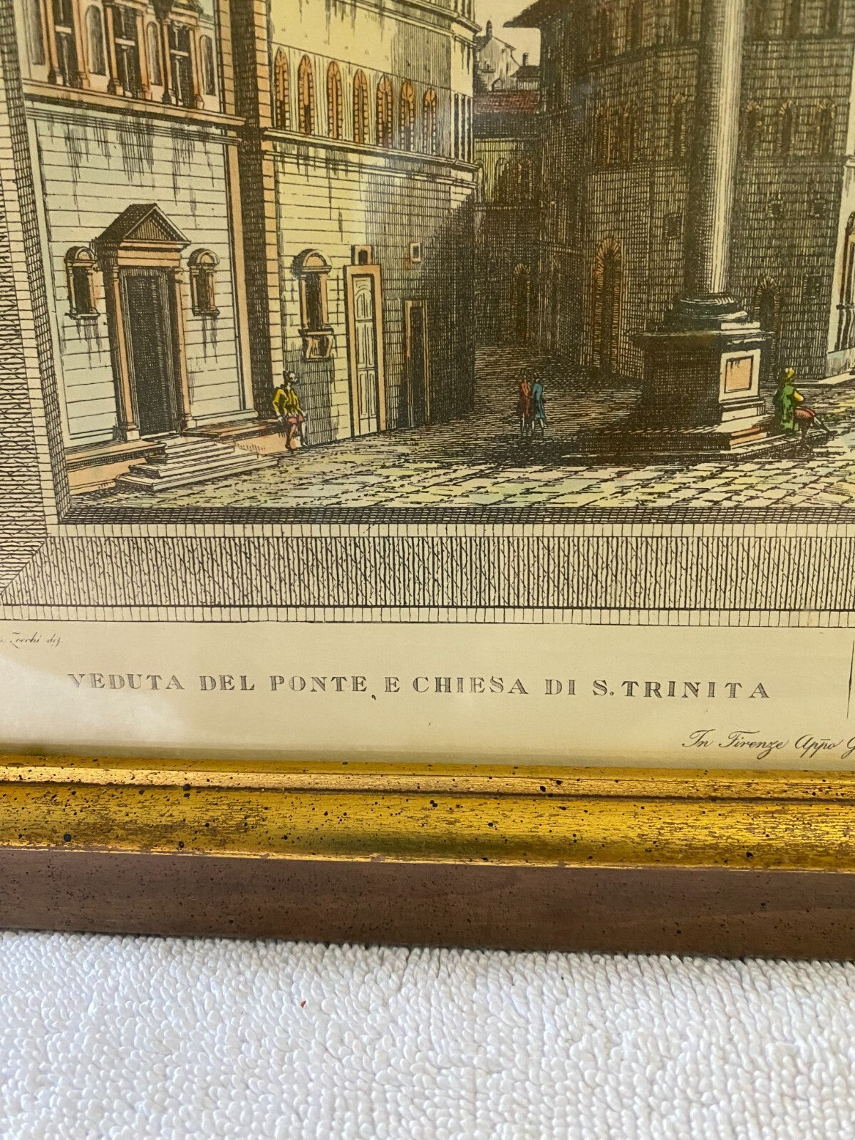 Giuseppe Zocchi Veduta Del Ponte E Chiesa Di S. Trinita Italy Painting
