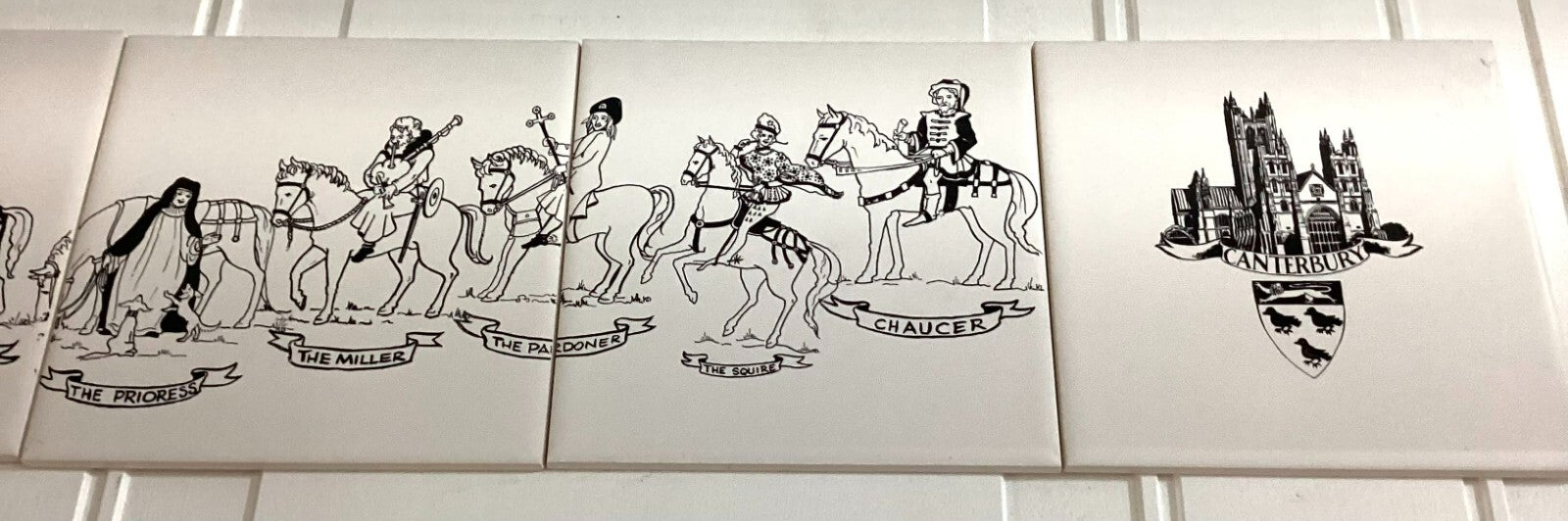 Set Of 5 Vintage Medieval scenes H&R English Tiles 6x6