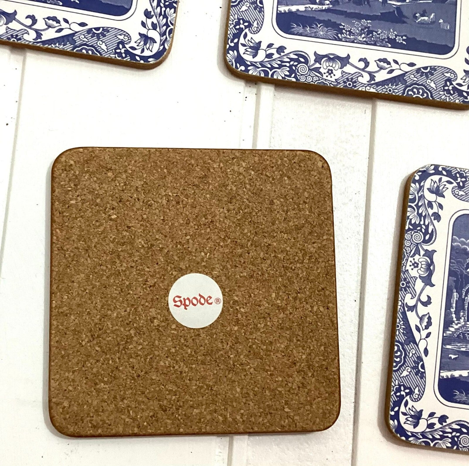 Lot Of 8 Spode Blue White 4x4 Inches Square Coaster