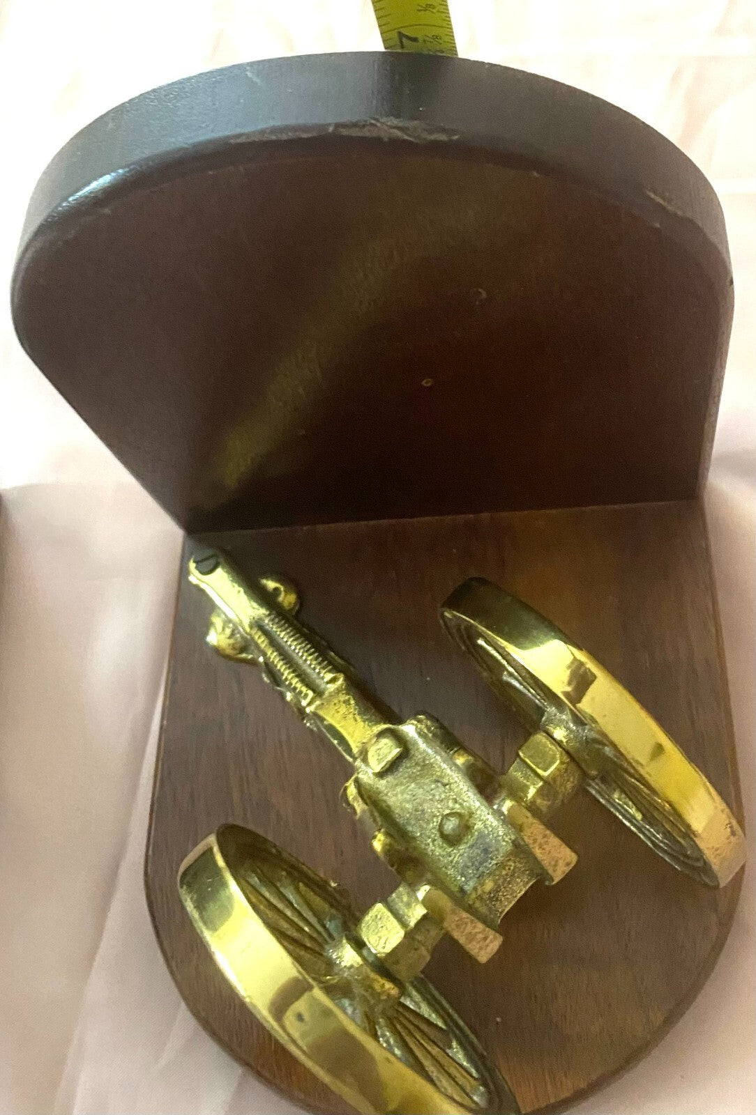 Pair Of 2 English Made Bookend With Solid Brass Canon