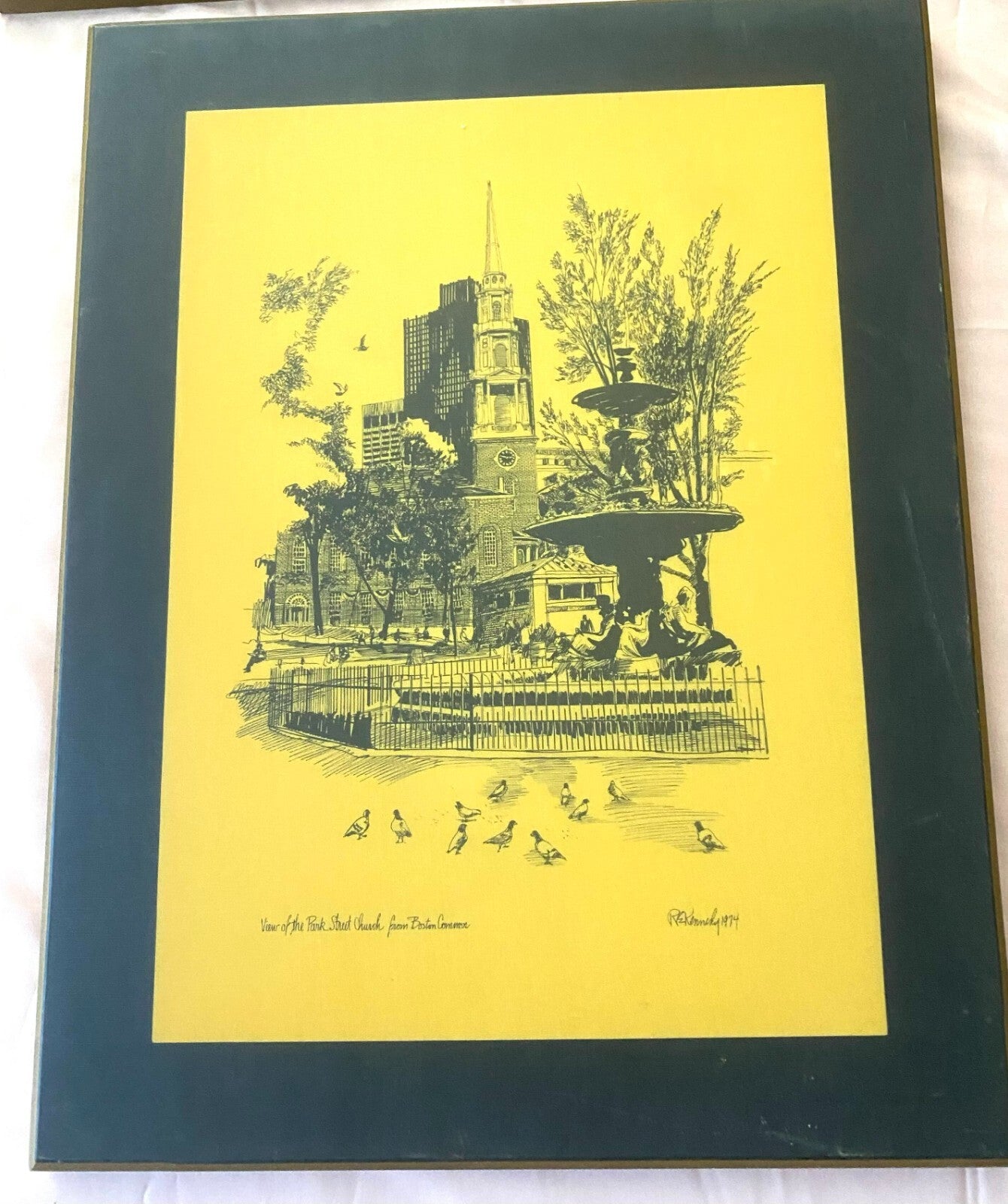 Lot of 4 Laminated Arts Old Boston Series by Robert E. Kennedy