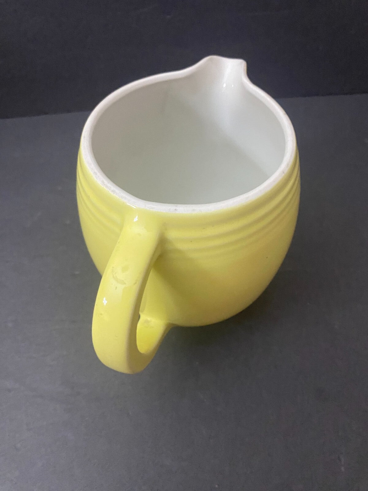 Vintage Hall Pottery Canary Yellow Ceramic Milk Pitcher