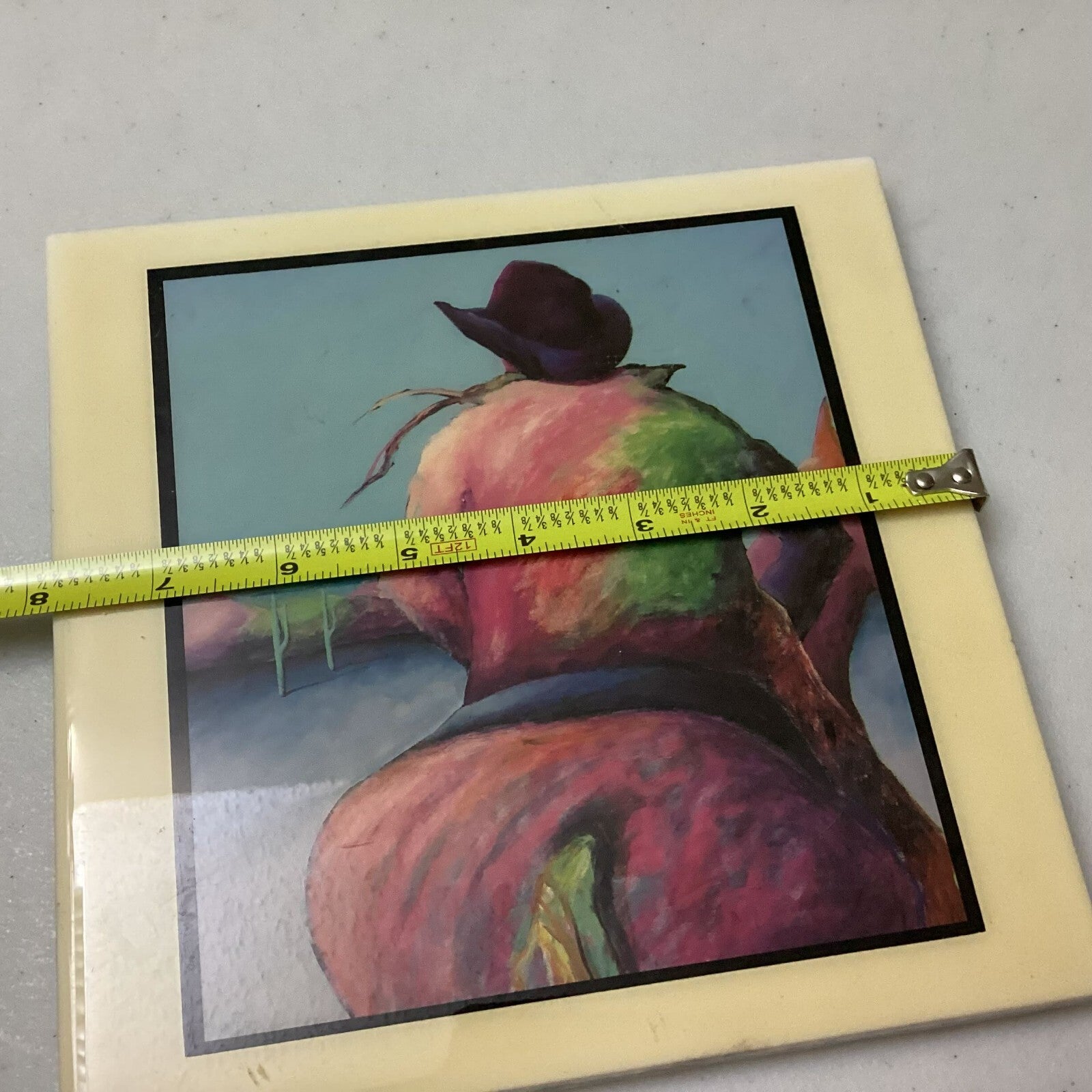 Downe Burns Cheyenne Crossing Santa Fe Art Tile Cowboy Horse Display Art