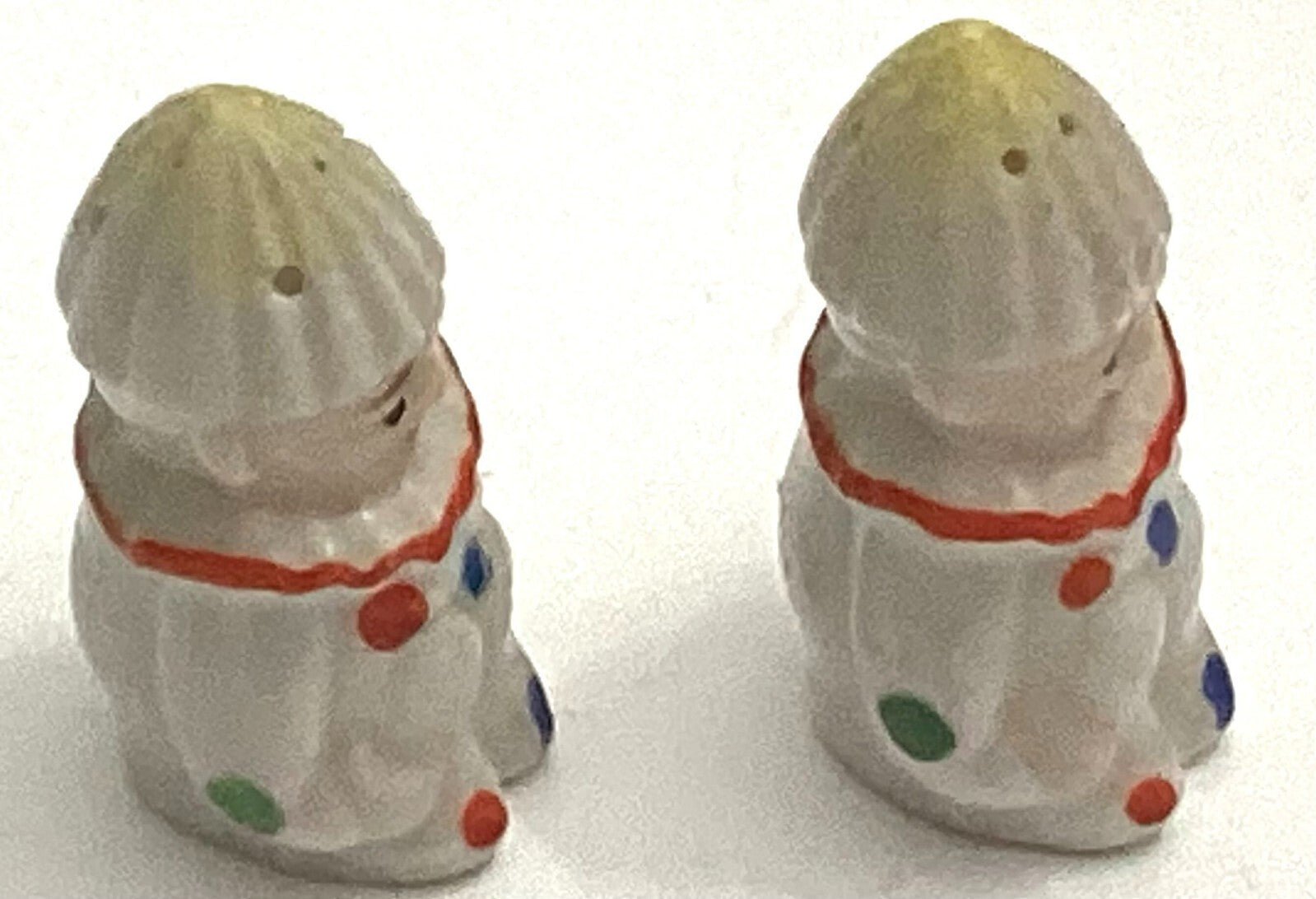 Vintage Sitting Sad Clowns Salt And Pepper Shakers Set