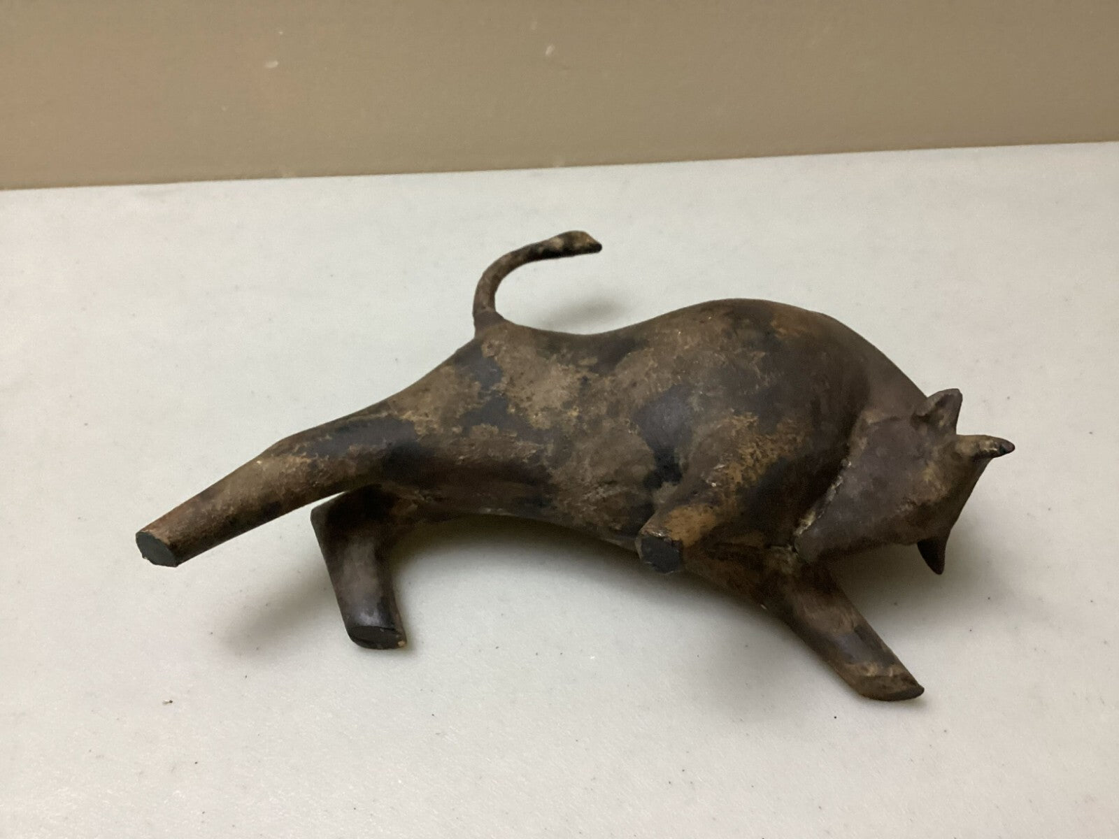 Miyazawa Kanae Iron Japanese Mid Century Fighting bull Sculpture