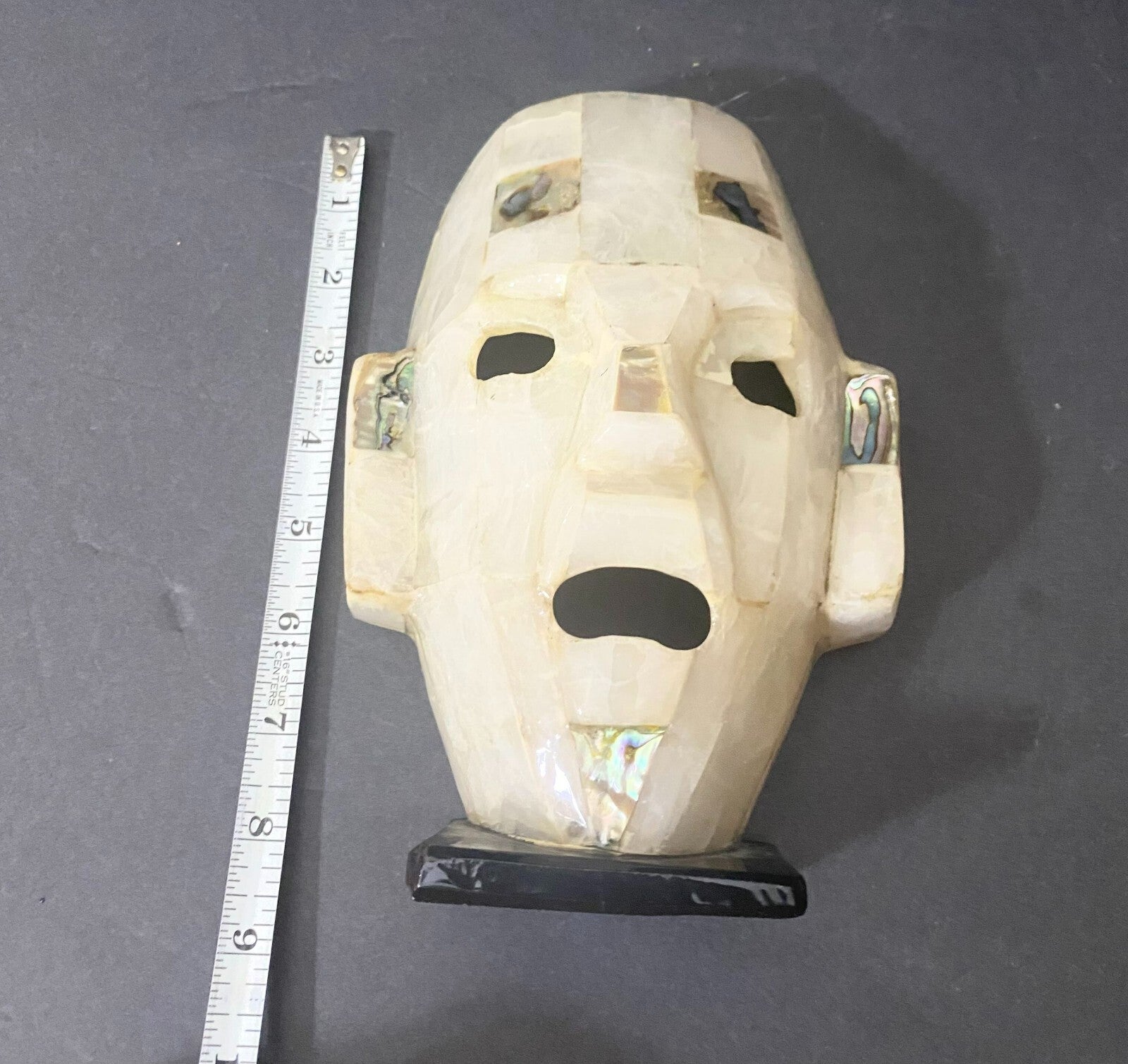 Tessellated White Free Standing Collectible Display Decoration Stone Mask