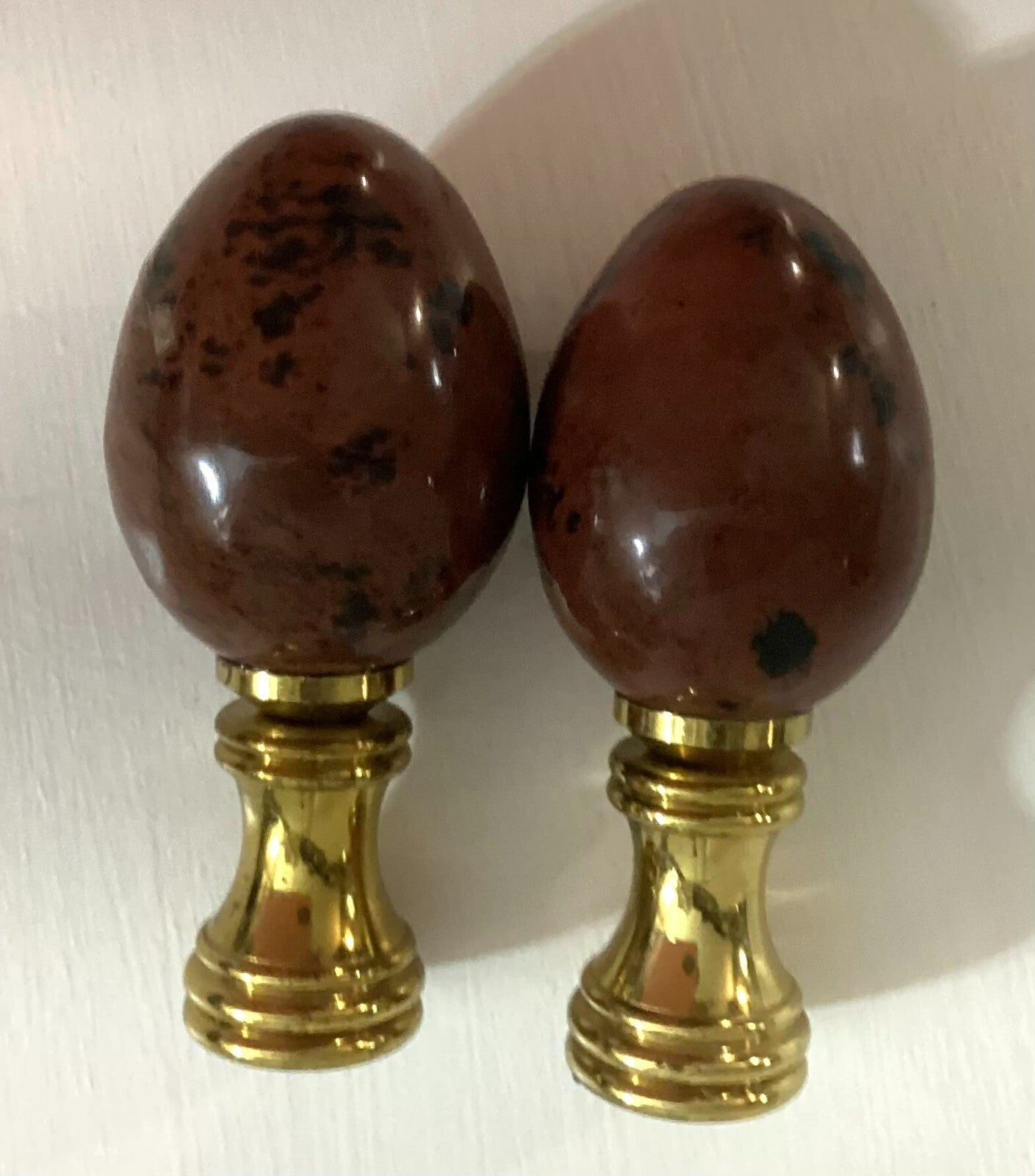 Vintage Set Of 2 Hand Painted, Brass Leg Elect Table Lamps
