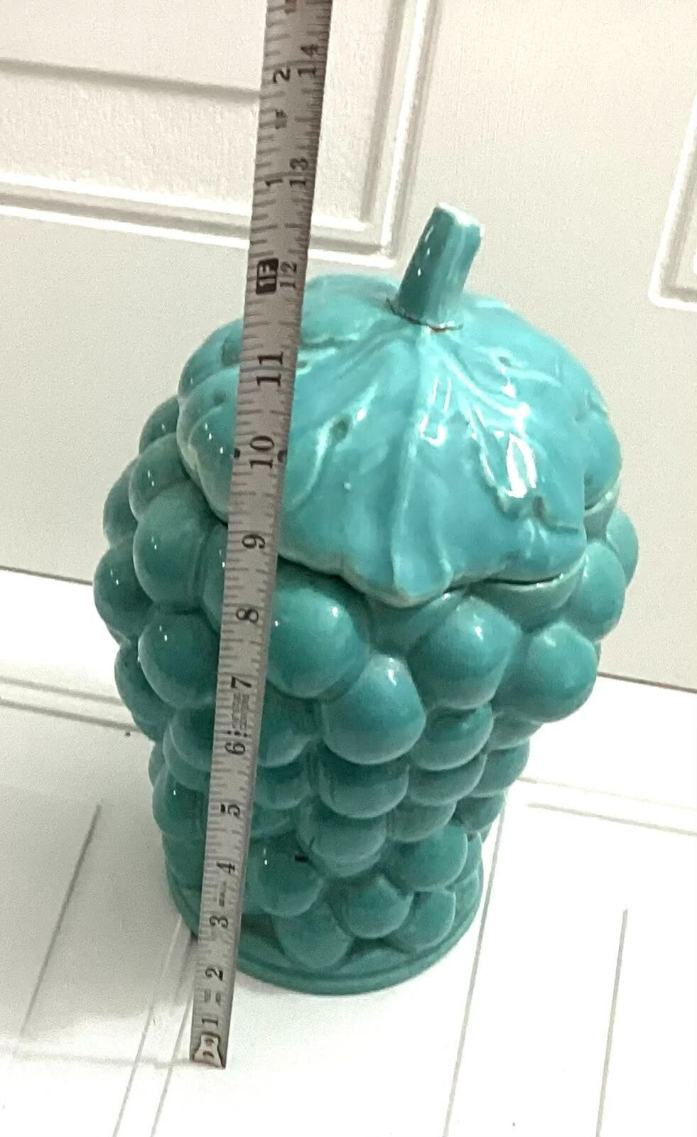 Vintage Red Wing Pottery Green Grapes 12 Inch Cookie Jar