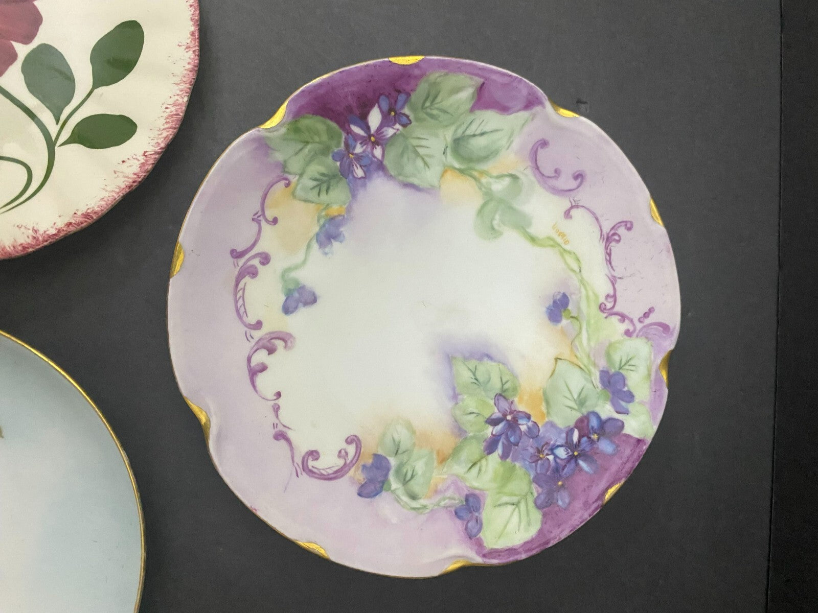 Lot Of 3 Multicolor Floral Blue Ridge Pottery , Bavarian, Limoges Small Plates
