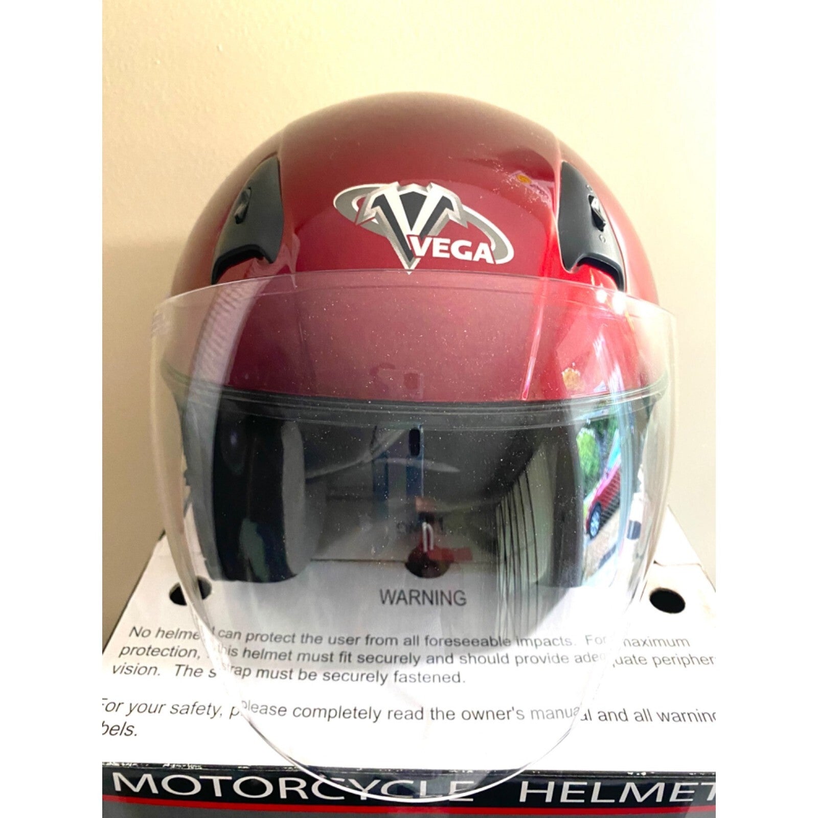 Vega Motocycle Helmet new boxed Color Candy red sz XL