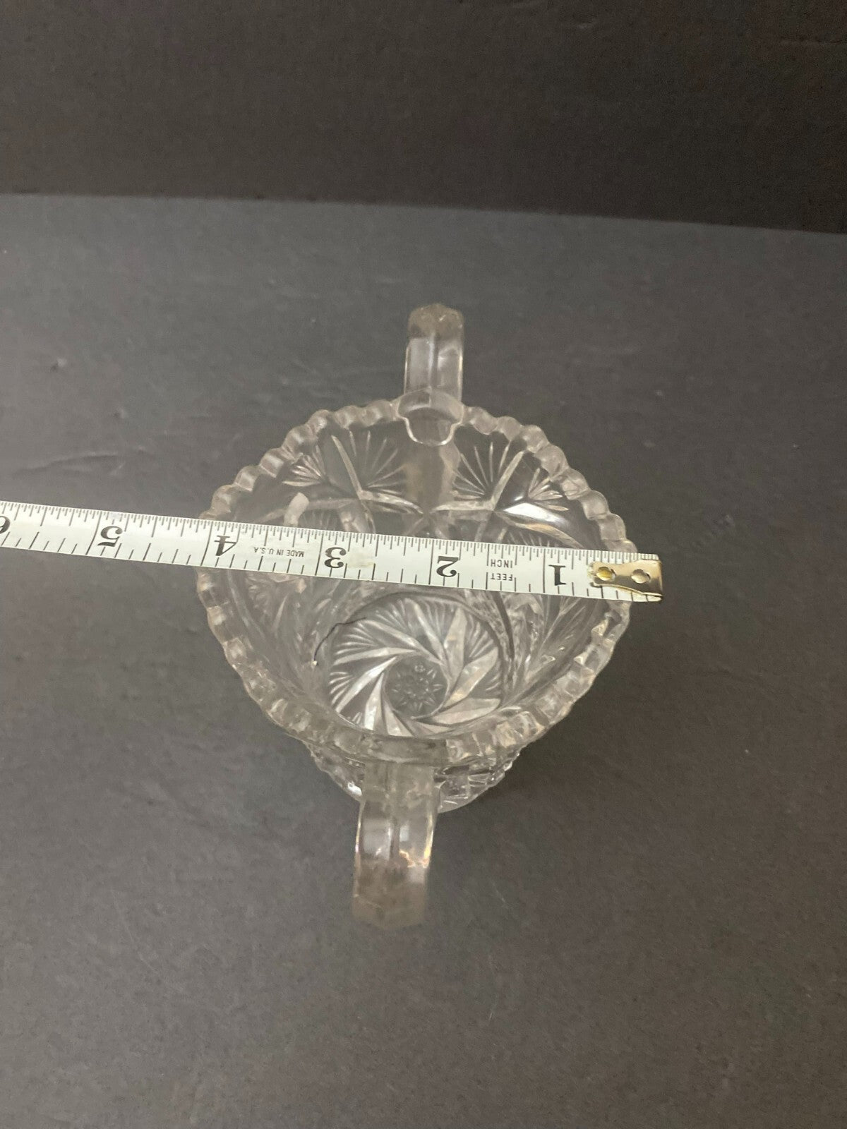Vintage 2 Handles Glass Sugar Dish