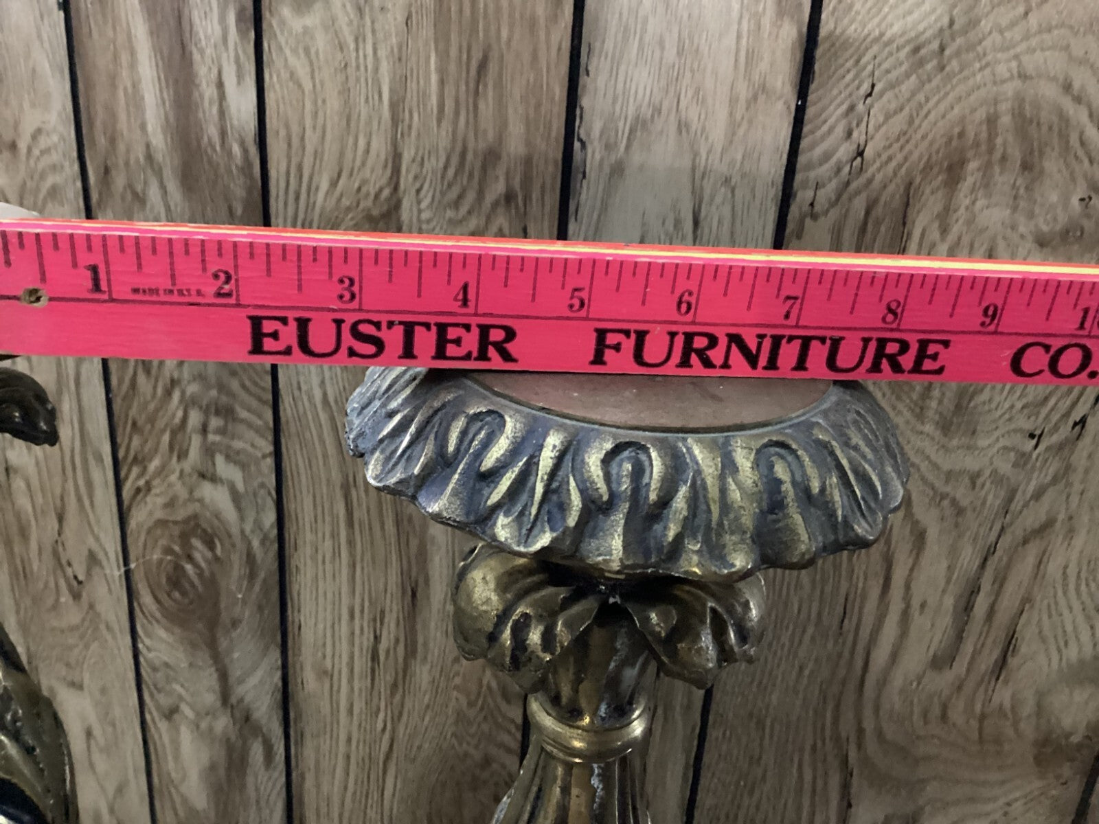 2 Antique Golden Solid Brass Candlestick Holders For Display