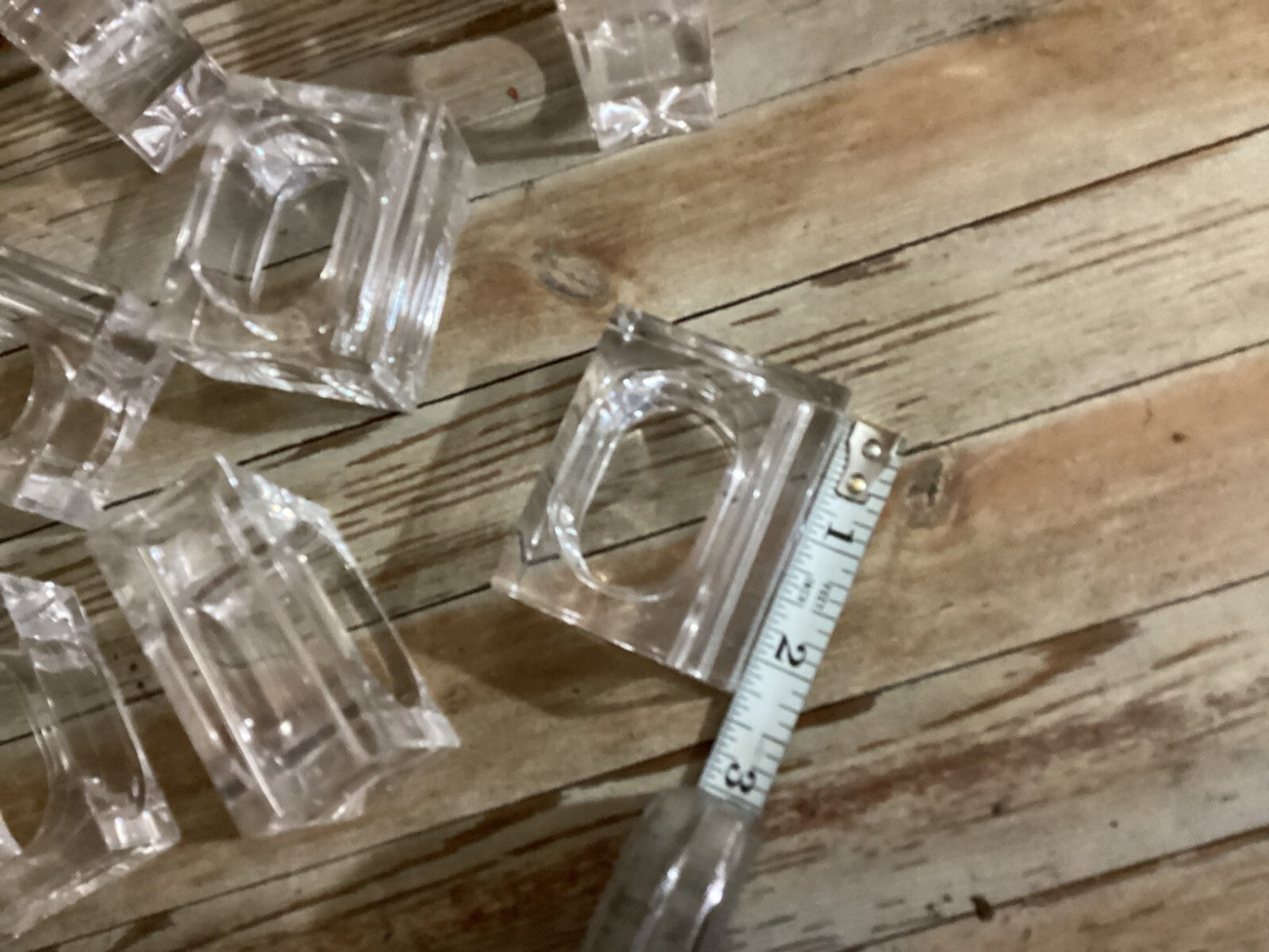 Set OF 8 Vintage Lucite Transparent Rectangular Fine Dining Napkin Holder