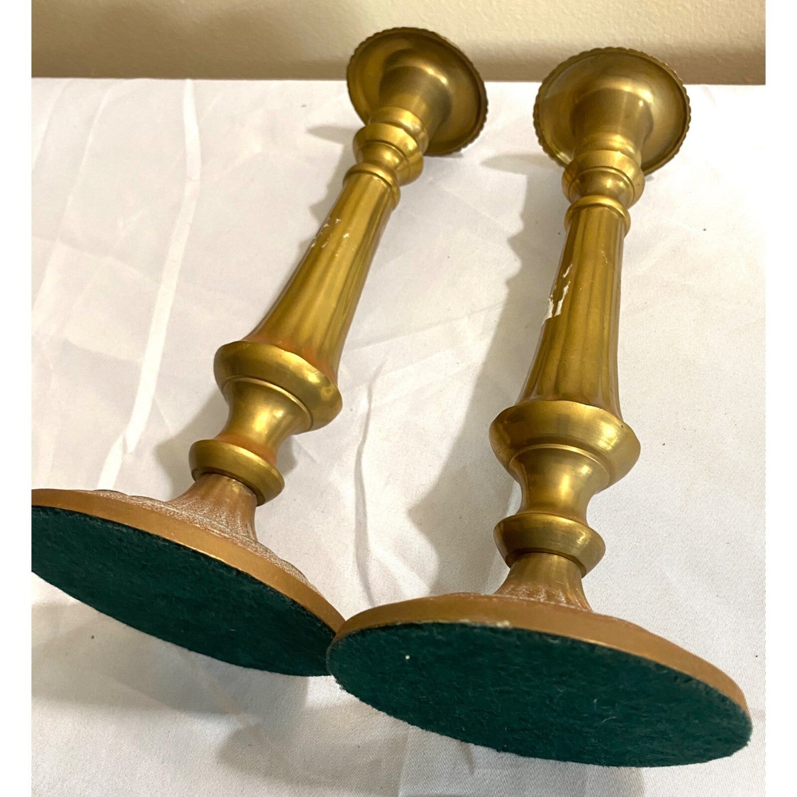 Pair of 2 Antique Brass Candle holders