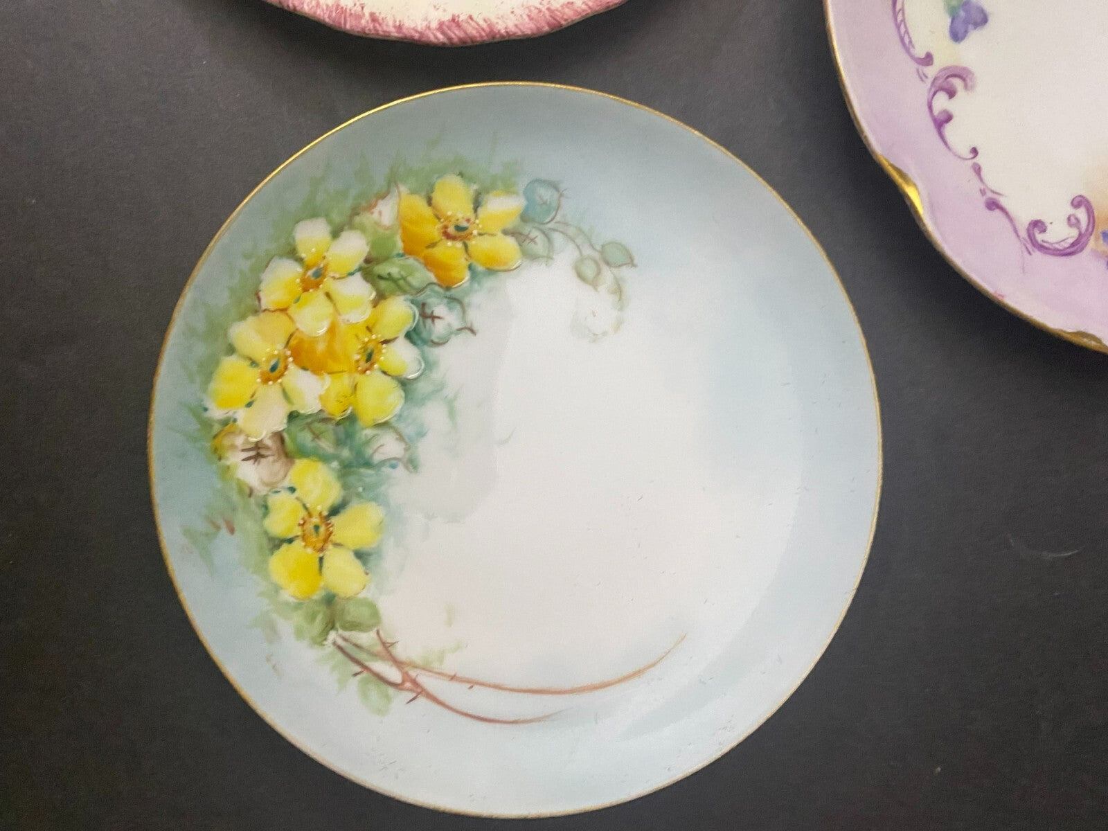 Lot Of 3 Multicolor Floral Blue Ridge Pottery , Bavarian, Limoges Small Plates