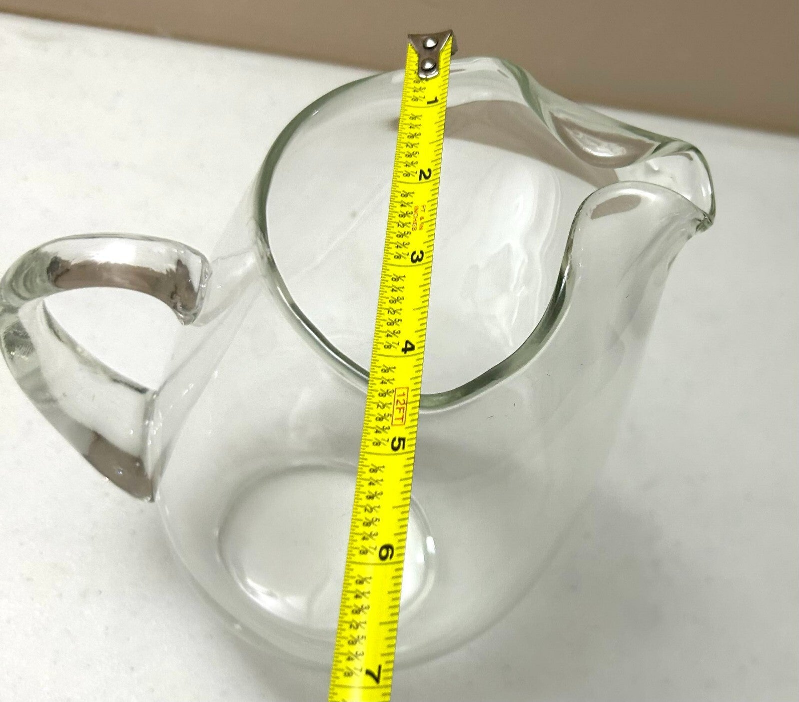 Vintage Libbey 10” Crystal Glass Sangria pitcher Ice Guard Mouth 2.5 Quarts