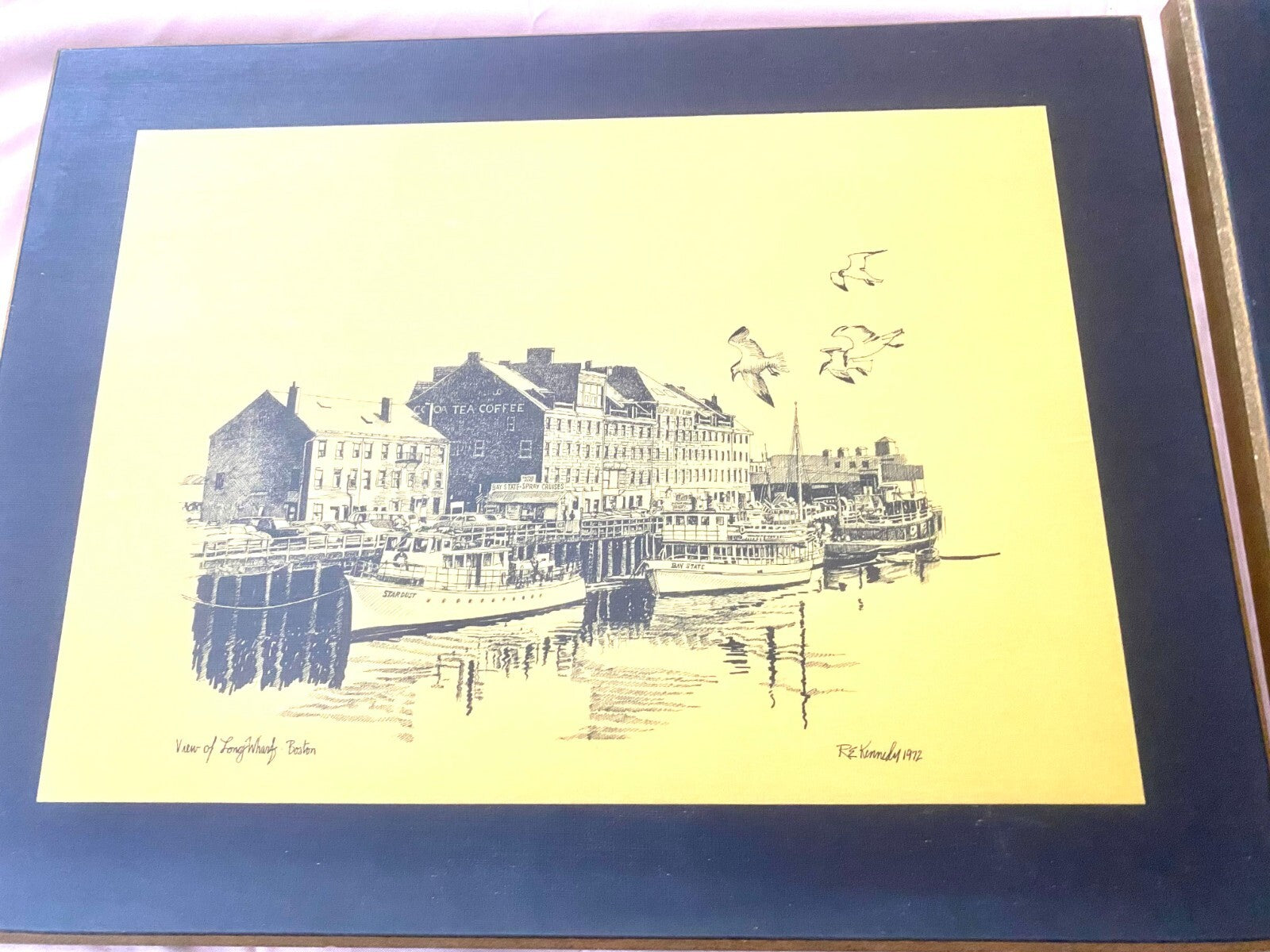 Lot of 4 Laminated Arts Old Boston Series by Robert E. Kennedy