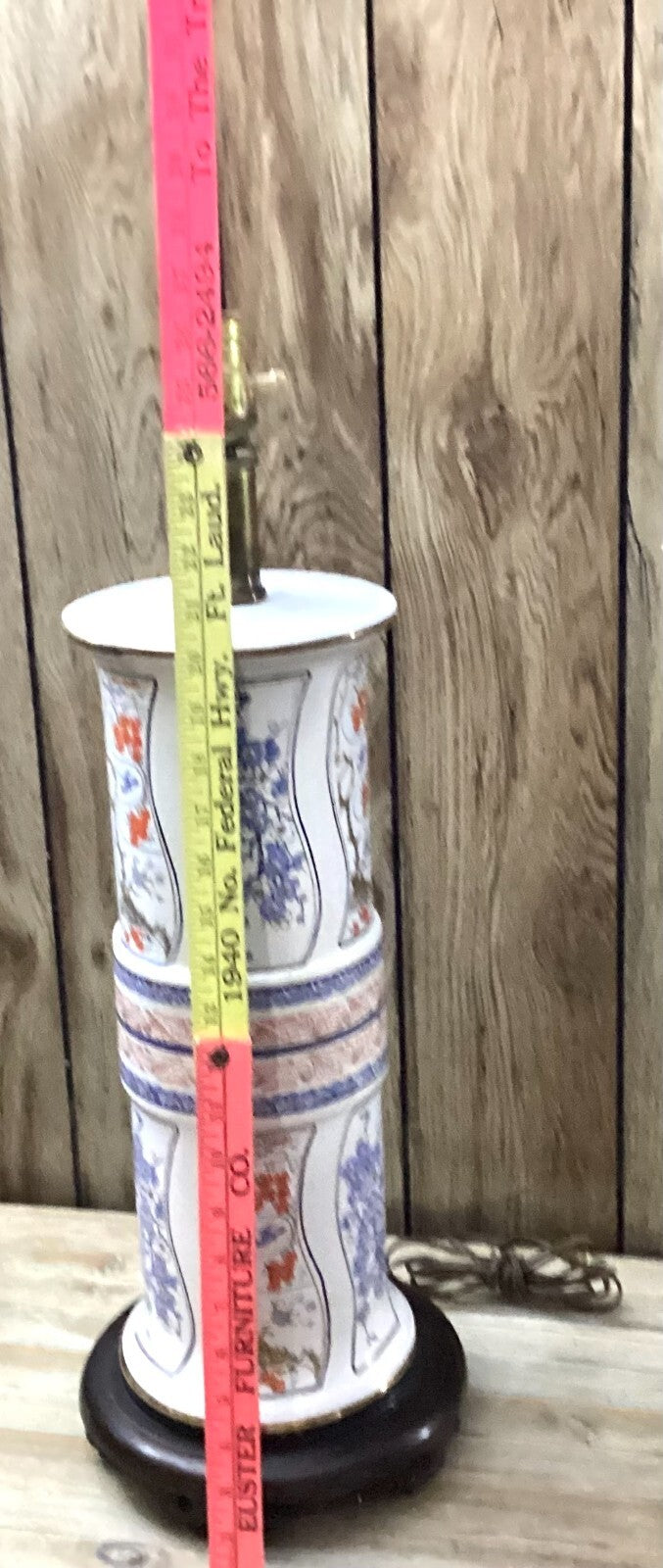 Mid Century Multicolor Modern Chinoiserie Floral Design Table Lamp Without Bulb