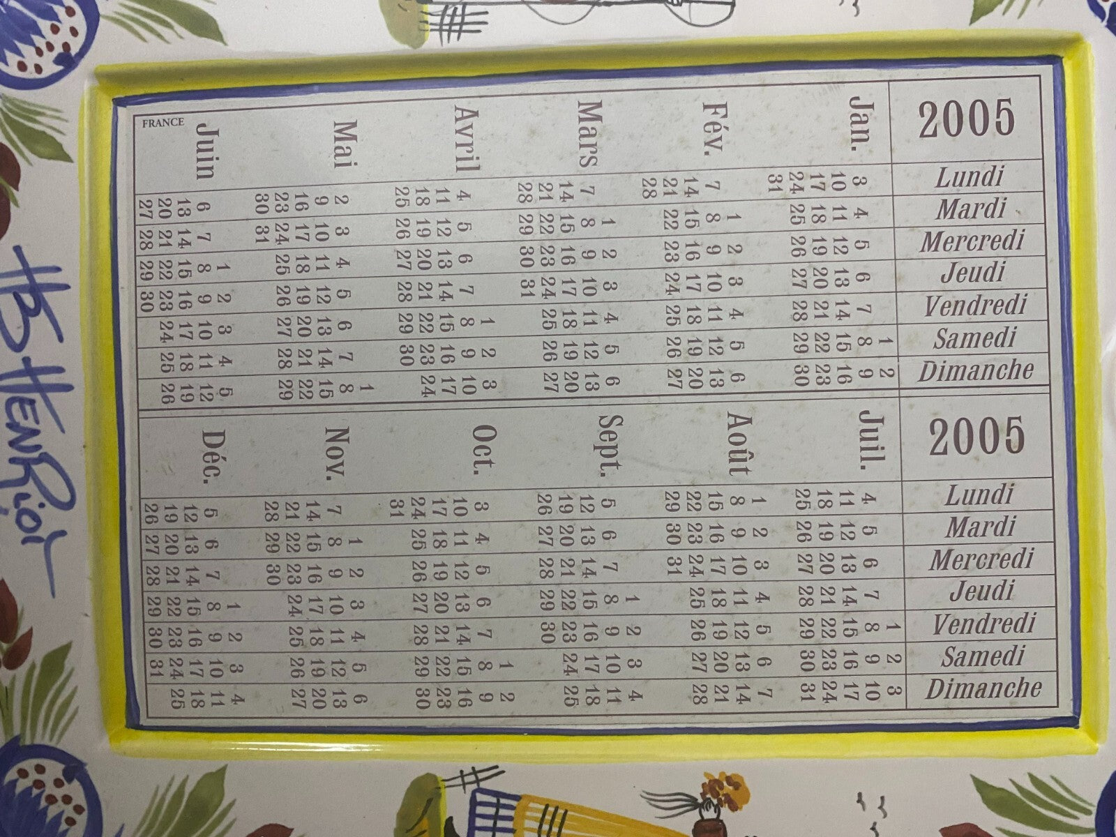 QuimPer Faïence 2000 Catalogue/ Calendar Rectangular Shaped Size 10x8 Inches