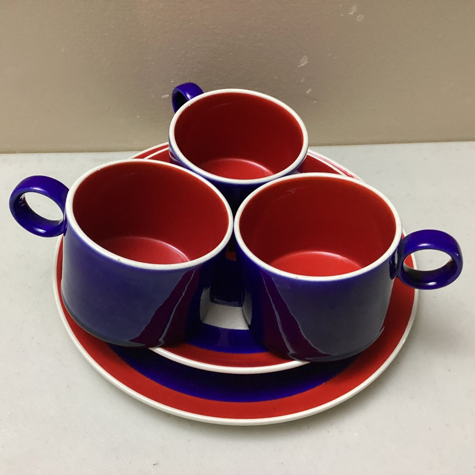 Set Of Mancioli Italian Modernist 2 Plates 3 Mugs