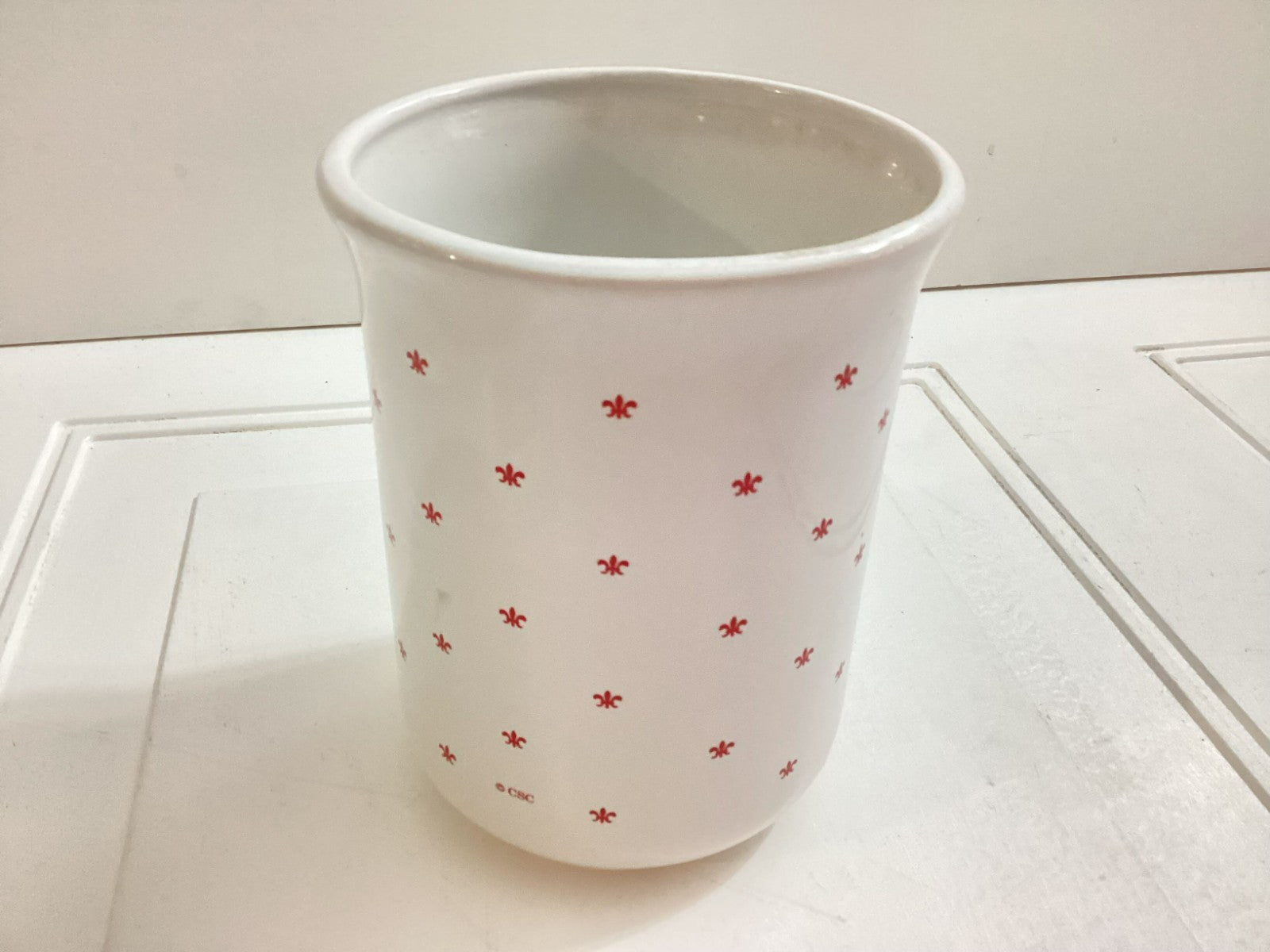 Vintage Campbells White Ceramic Kitchen Utensil Holder