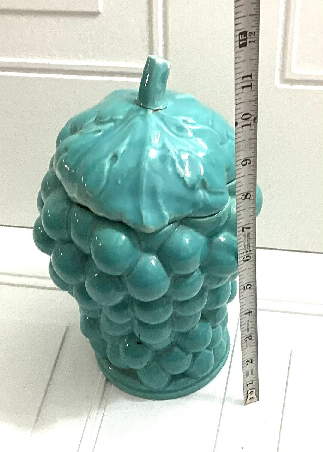 Vintage Red Wing Pottery Green Grapes 12 Inch Cookie Jar