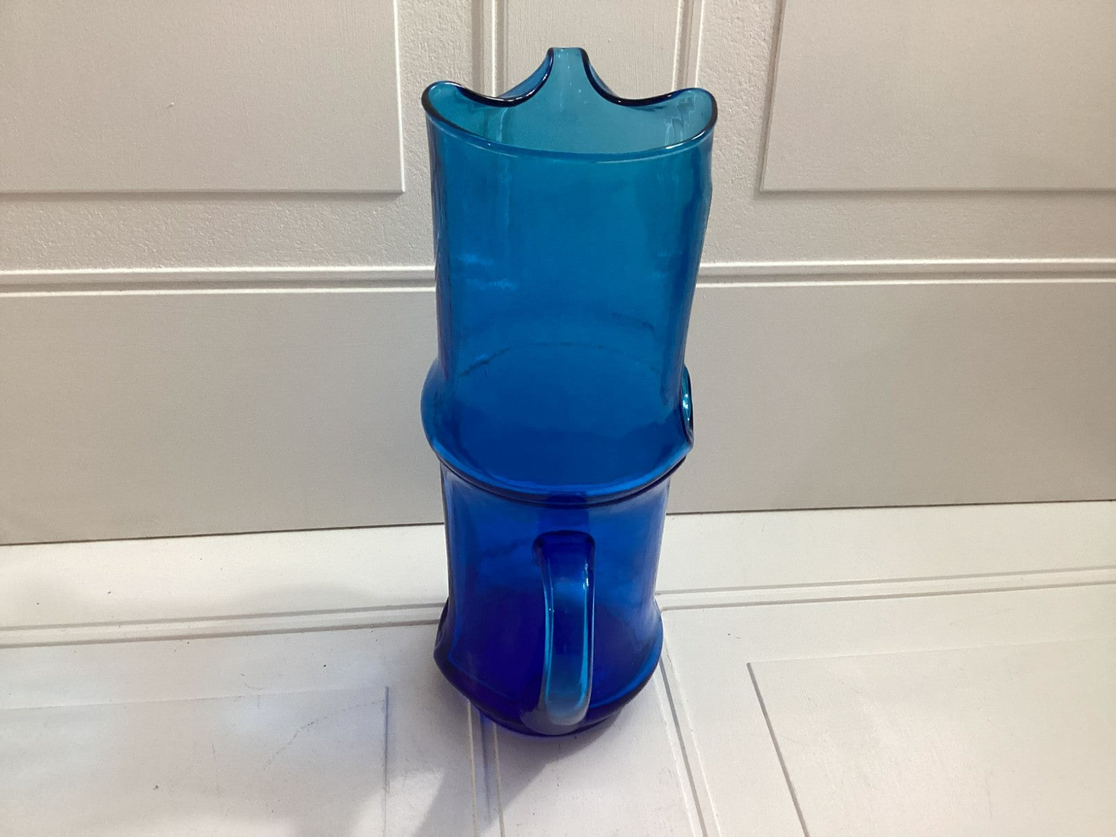 Vintage MCM Italian Empoli Blue Pitcher