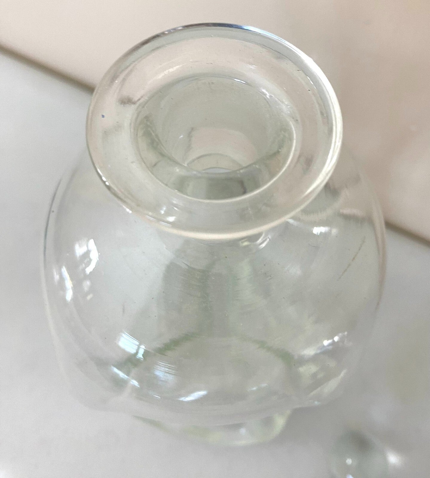 Vintage Clear Glass Kluk Kluk Glass Decanter/Spirit Bottle With Lid