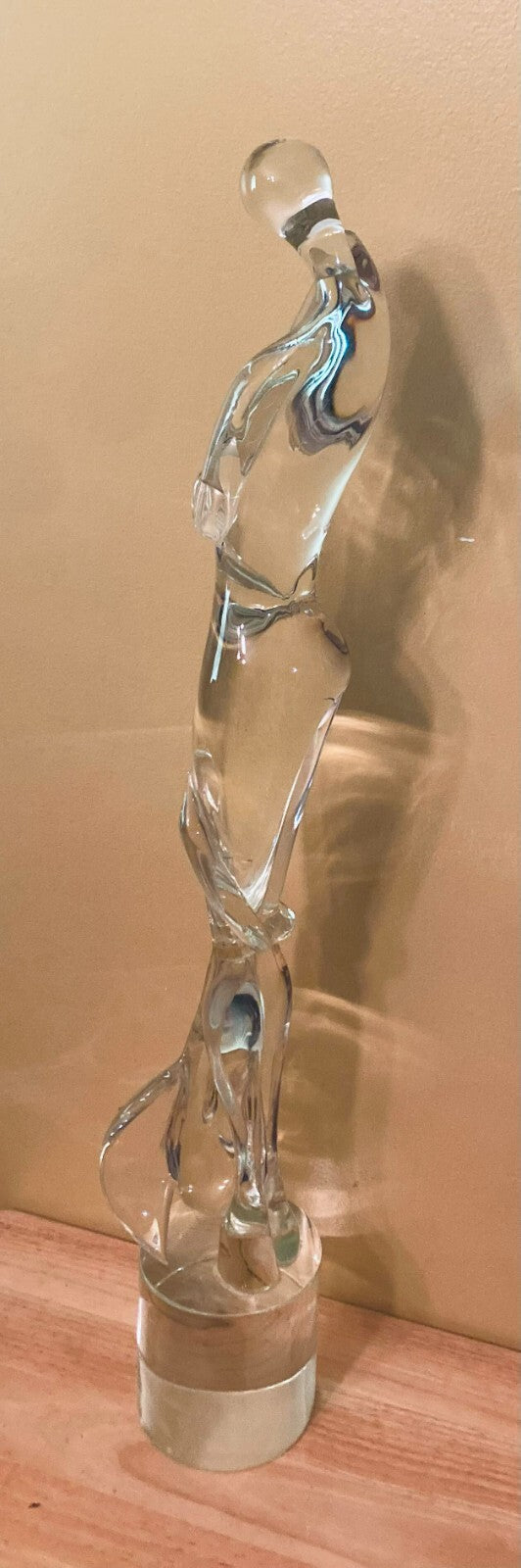 Tall Heavy Murano Glass Sculpture Collectible Display Decoration Girl & Swan