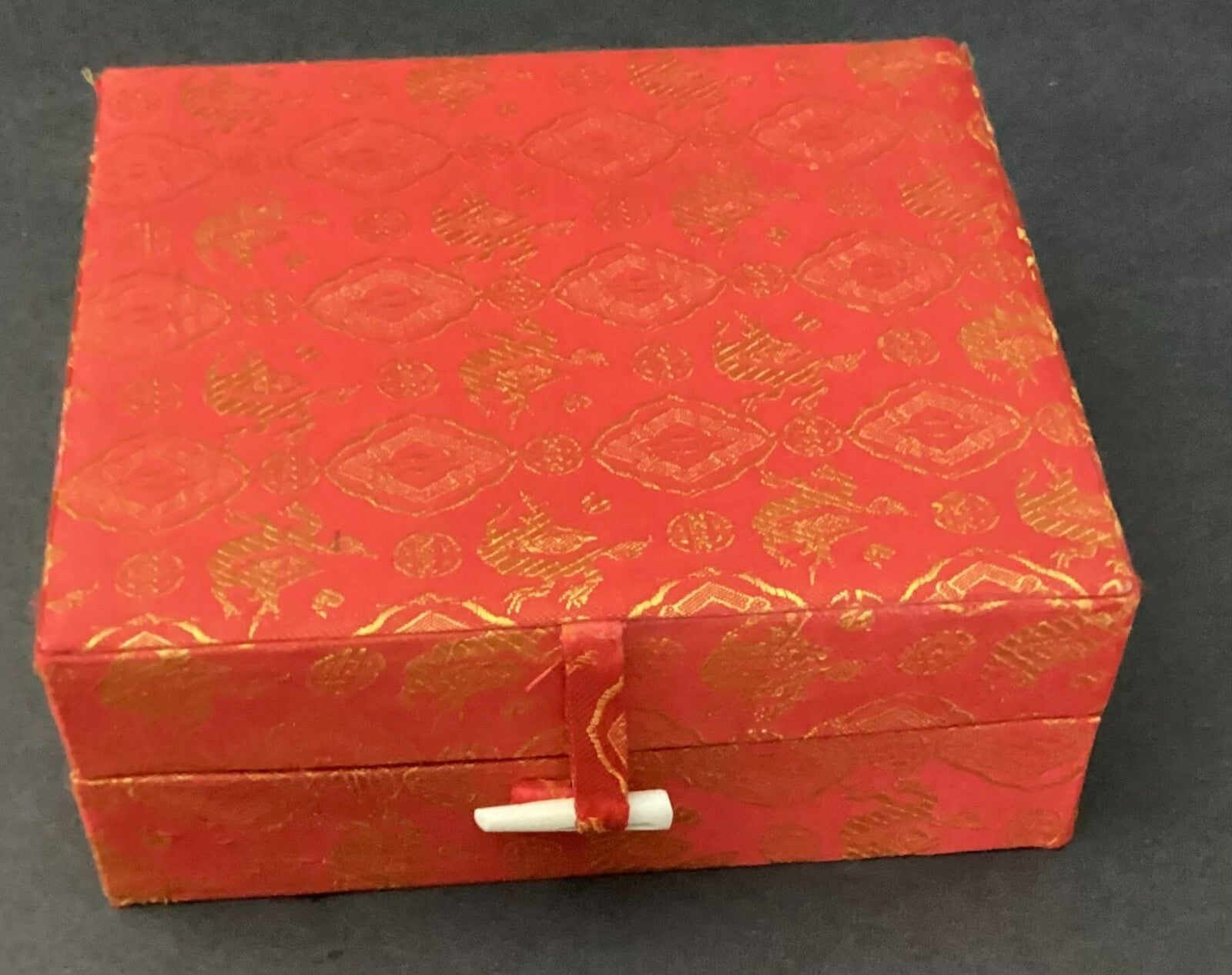 Vintage Asian Jade Stamp Box Set With Red Wax