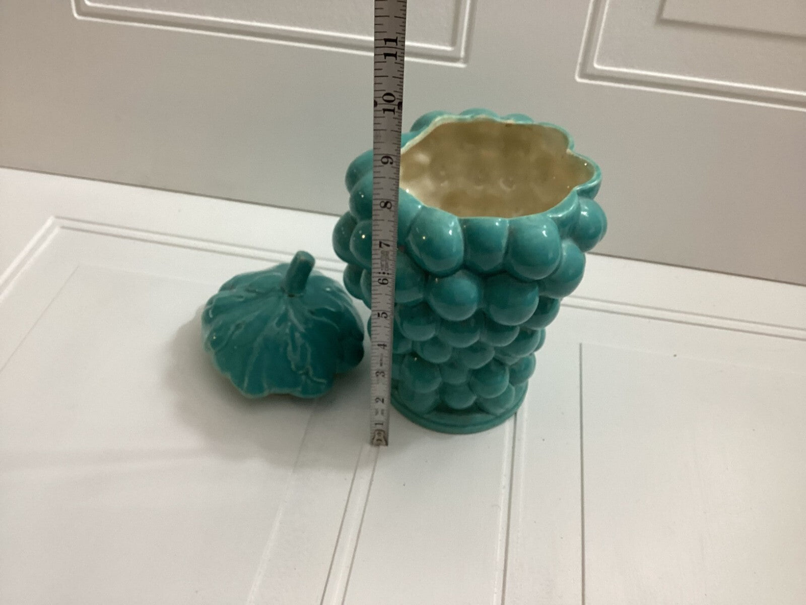 Vintage Red Wing Pottery Green Grapes 12 Inch Cookie Jar