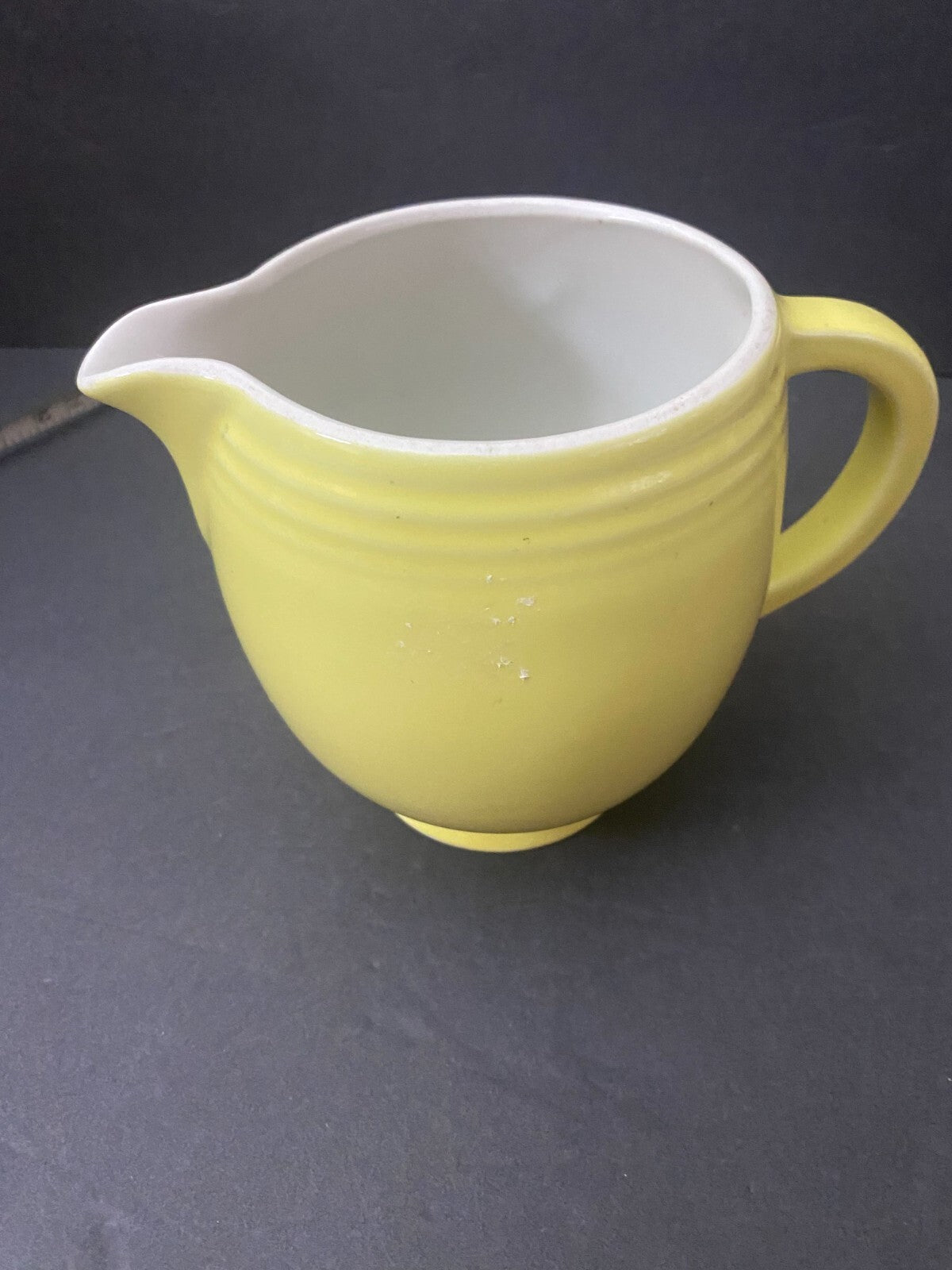 Vintage Hall Pottery Canary Yellow Ceramic Milk Pitcher
