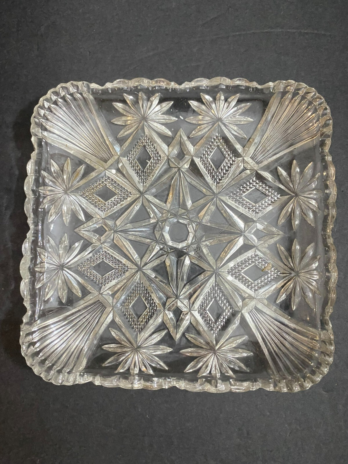 Antique 1894 Square EAPG DISH Bowl Champion Pattern