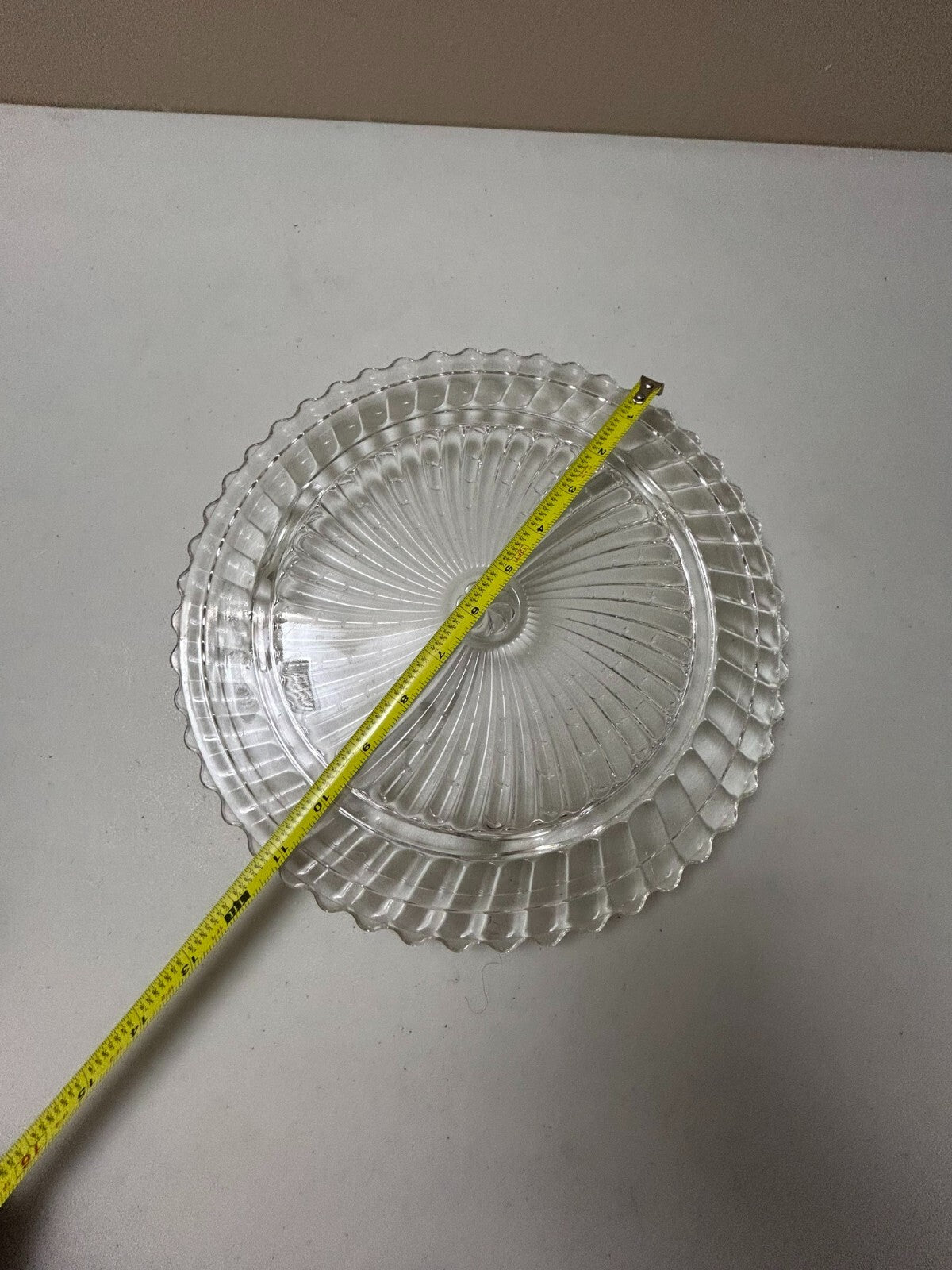 Antique Spiral Swirl Footed Cake Plate 11”