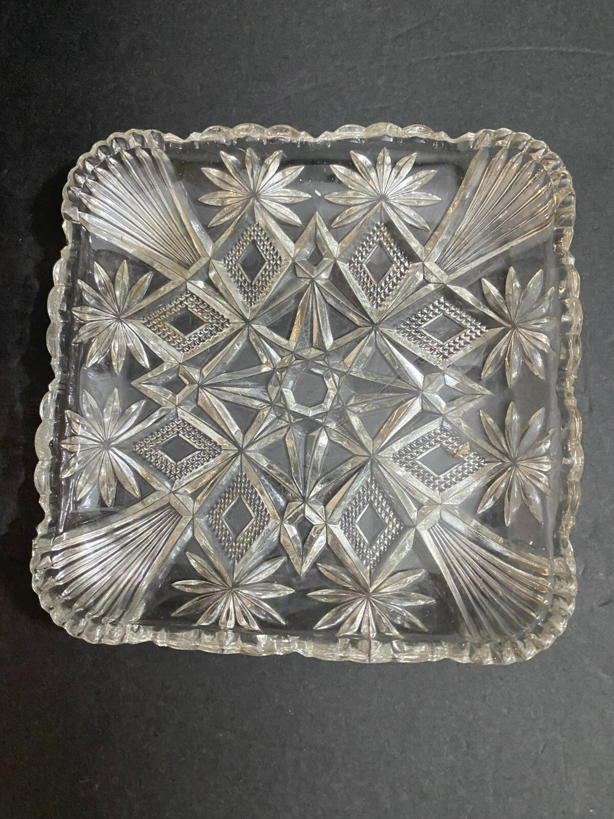 Antique 1894 Square EAPG DISH Bowl Champion Pattern
