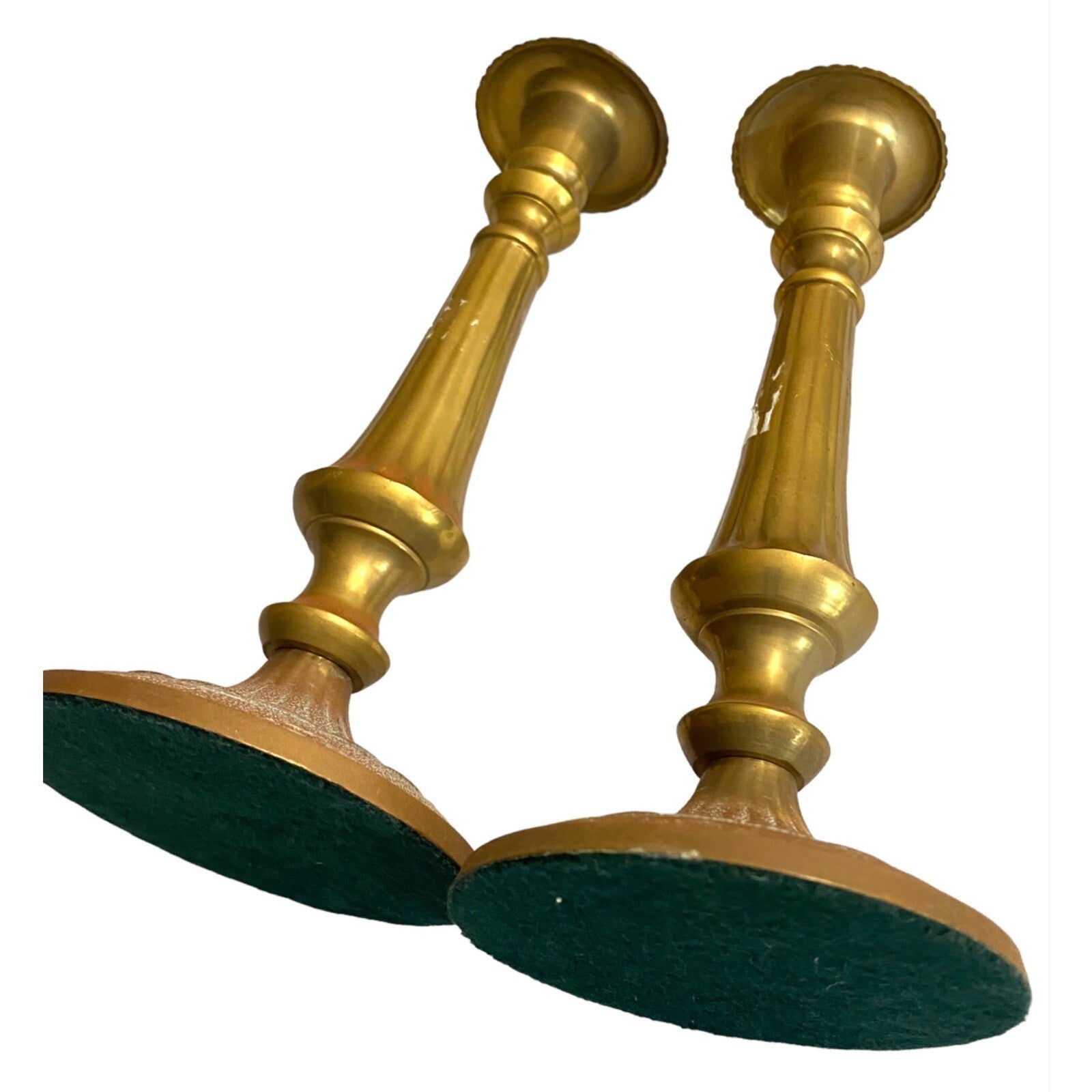 Pair of 2 Antique Brass Candle holders