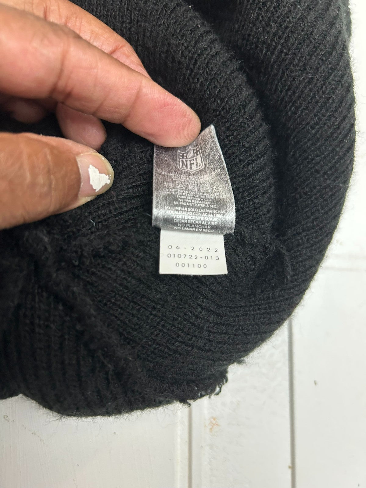 47 Brand Las Vegas Raiders Football Team Unisex Black/White Beanie - One Size
