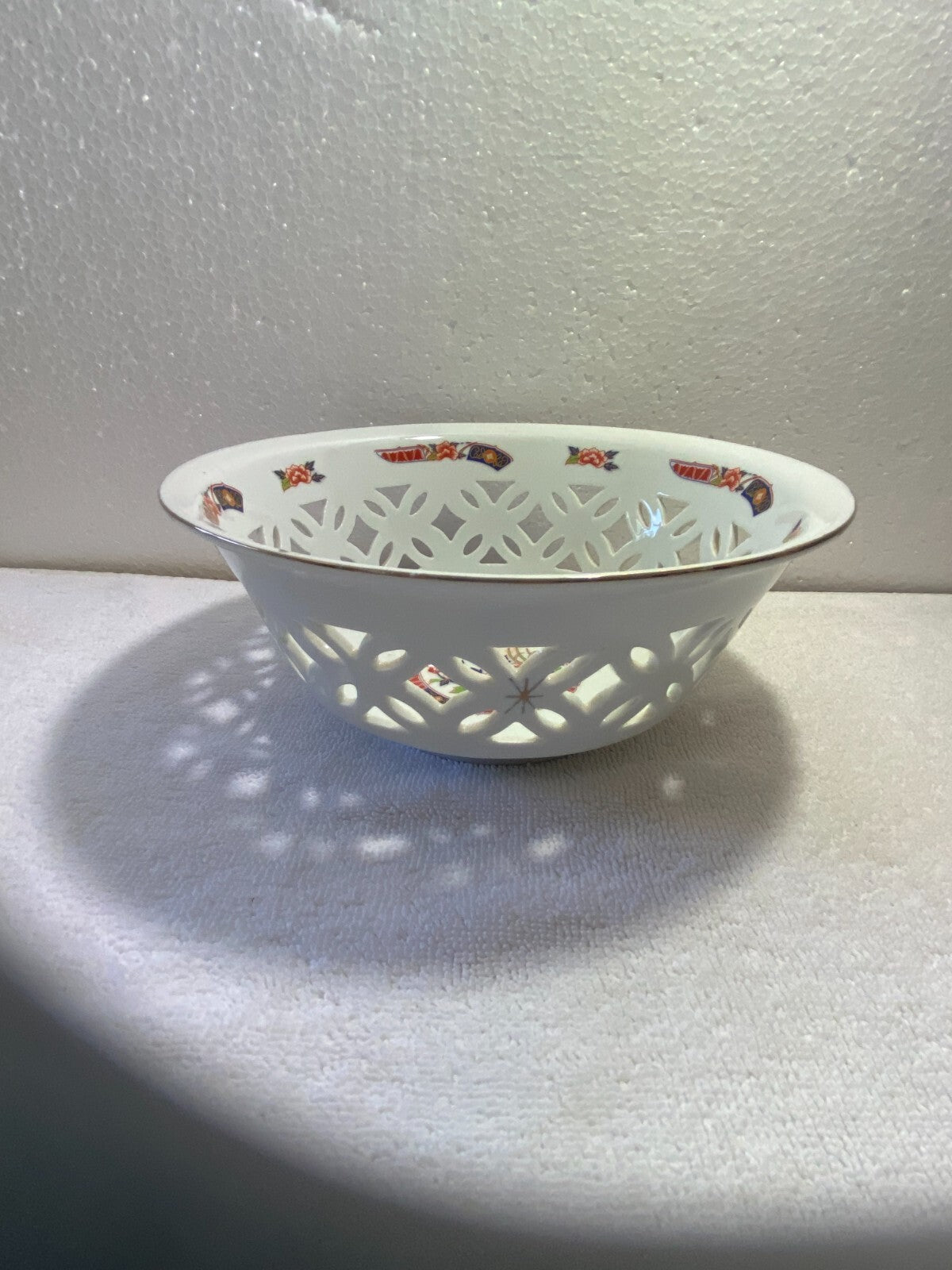 Vintage Rare Reticulated 1960 Imari Bowl