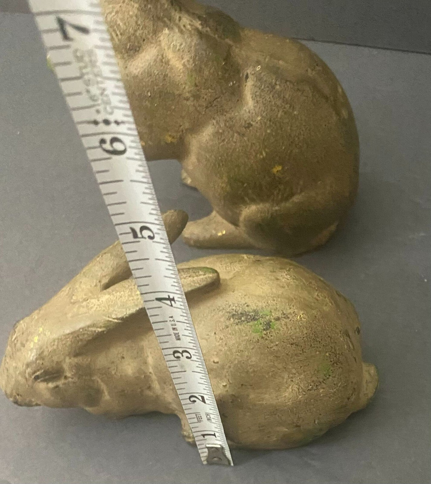 Set of 2 OMC Japan Golden Bronzé Small Decorative Display Rabbits Figurine
