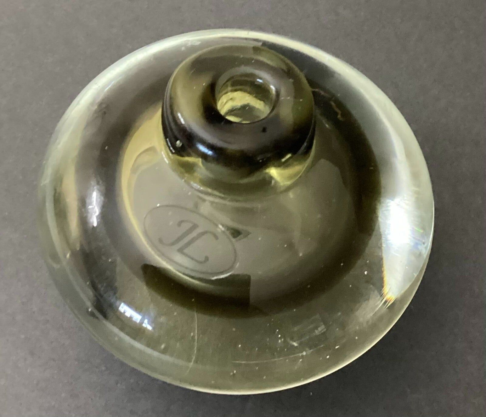 JL 3 X 5 Inches Round Shape Small Crystal Paperweight Style Bottle