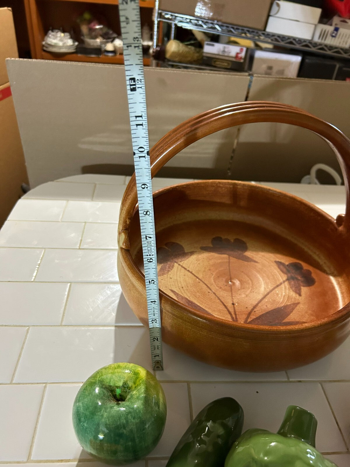 Vintage Hand Made Mamma Ro Fruits And Vegetables Terracotta Basket