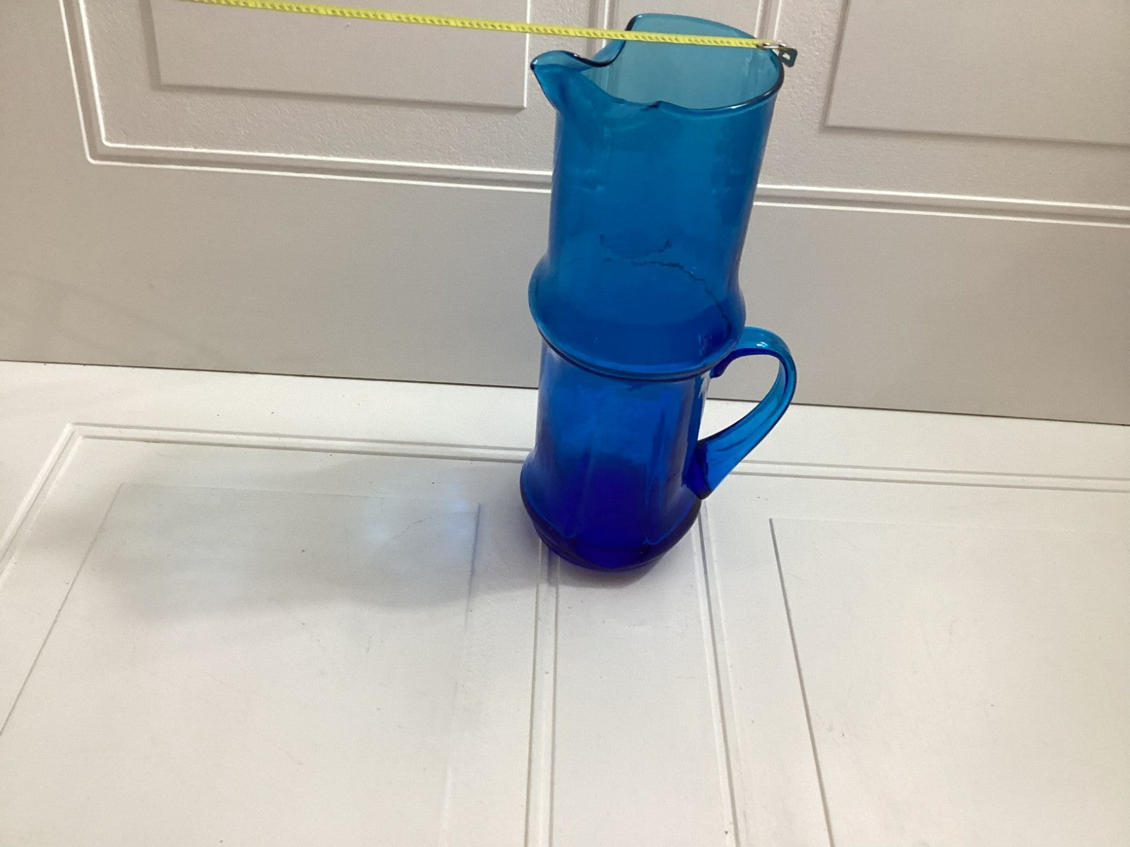 Vintage MCM Italian Empoli Blue Pitcher